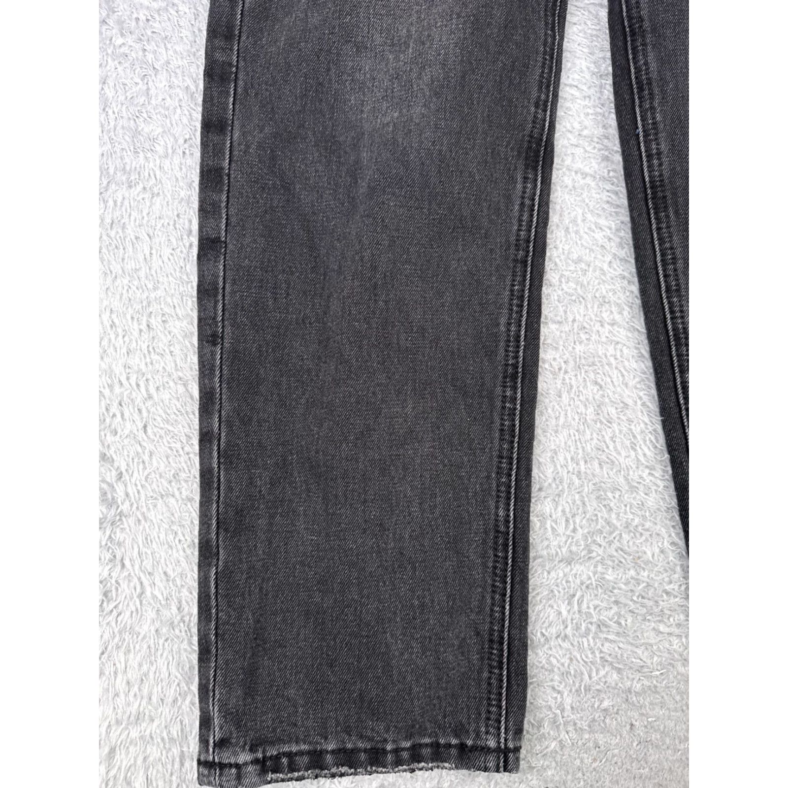 Denime Aili Artisan Jeans Womens 24 Black Denim Wide-Leg 27in Inseam Cotton Medium Wash Retro Womens Size 42" / US 20 - 6 Thumbnail