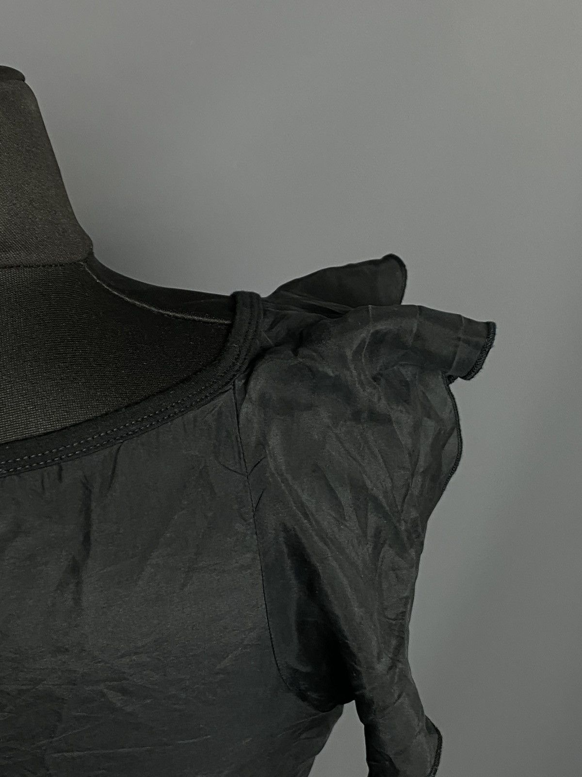 Armani Armani Jeans Black Mixed-Fabric Top XS Modal Front Silk Back Size XS / US 0-2 / IT 36-38 - 15 Thumbnail