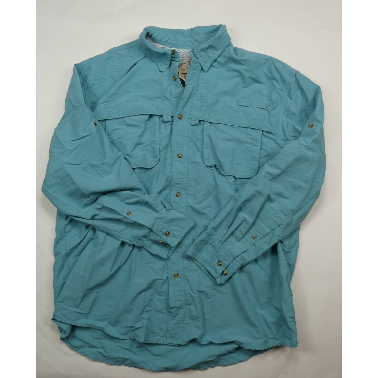 L.L. Bean men's L.L. BEAN SPF 50 fishing shirt, powder blue, size: XL Size US XL / EU 56 / 4 - 1 Thumbnail