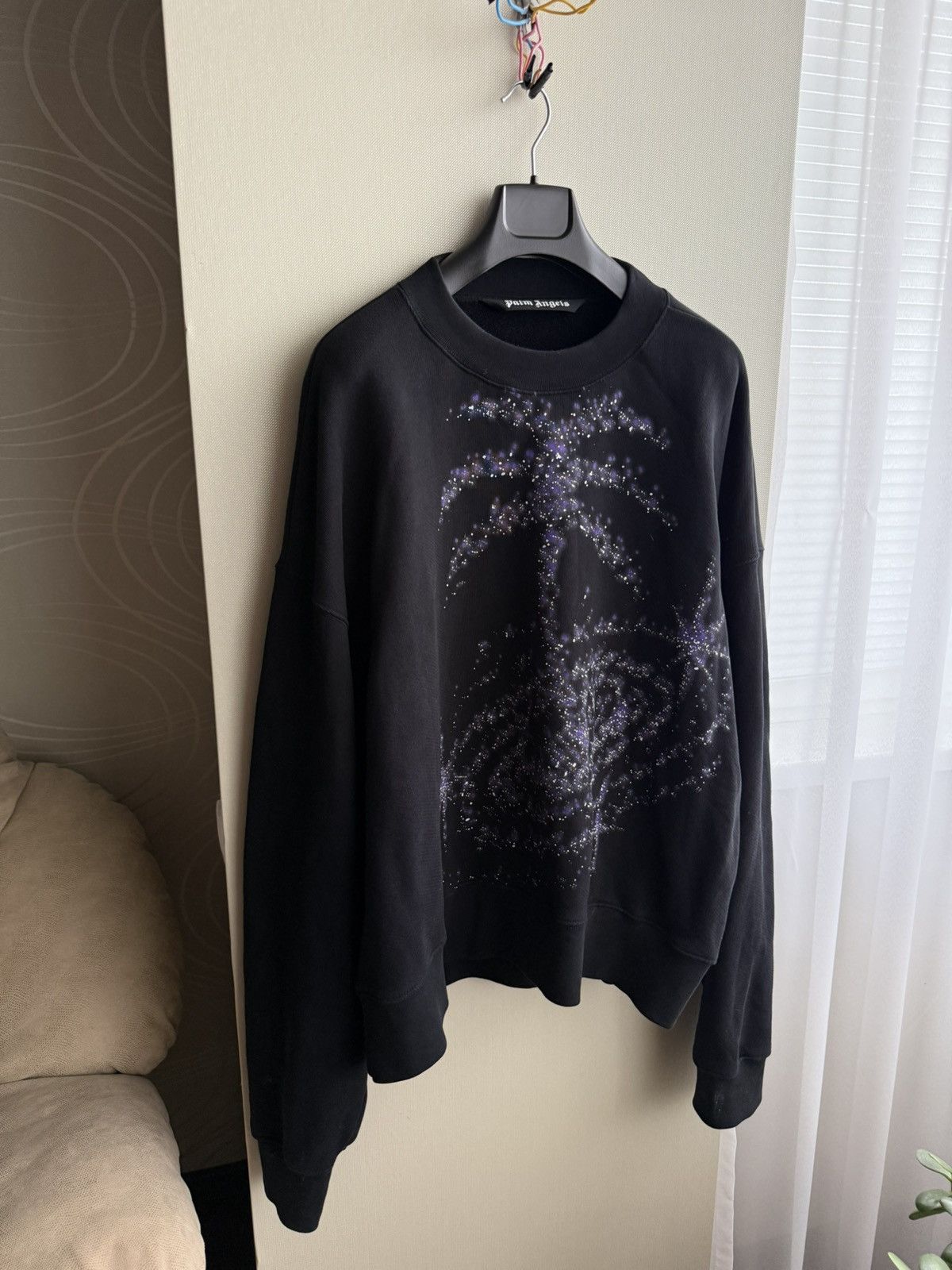 Palm Angels PALM ANGELS CREW NECK PALM GALAXY BRUSHED COTTON SWEATSHIRT Size US L / EU 52-54 / 3 - 2 Thumbnail