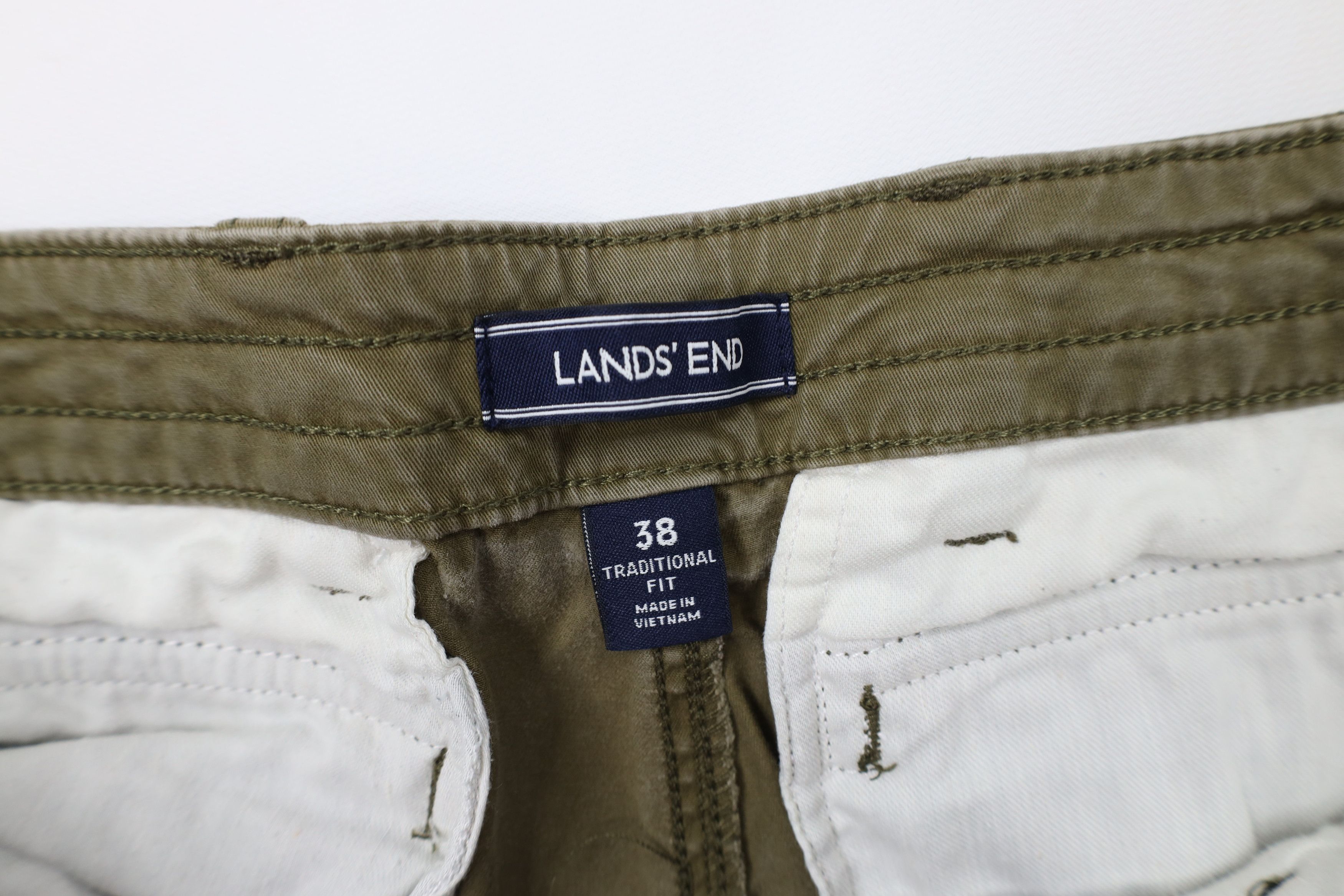 Lands' End Vintage Lands End Relaxed Wide Leg Cargo Pants Green Size US 38 / EU 54 - 9 Thumbnail