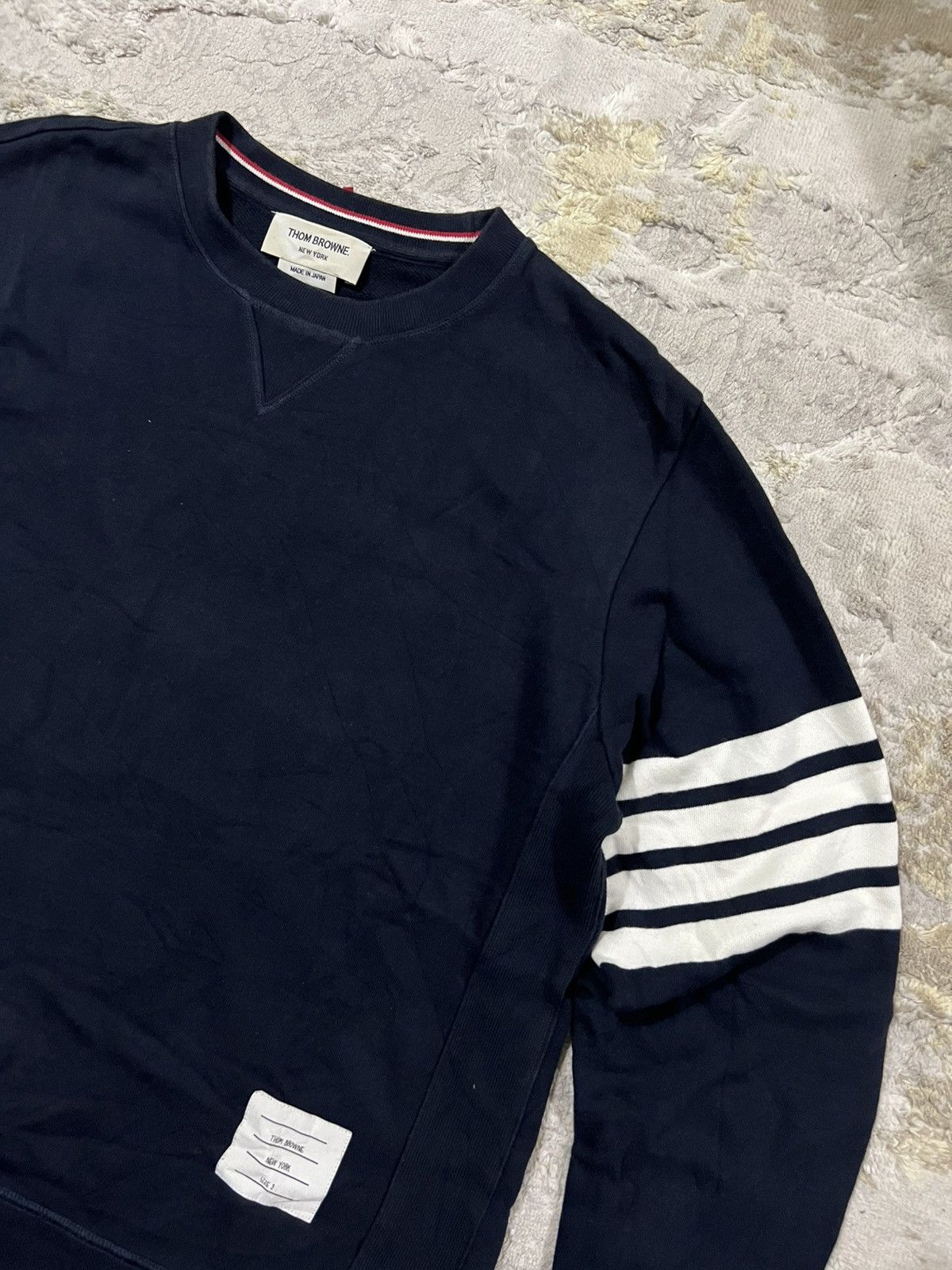 Thom Browne Iconic Thom Browne Classic Loopback 4-Bar Navy Sweatshirt Size US L / EU 52-54 / 3 - 4 Thumbnail