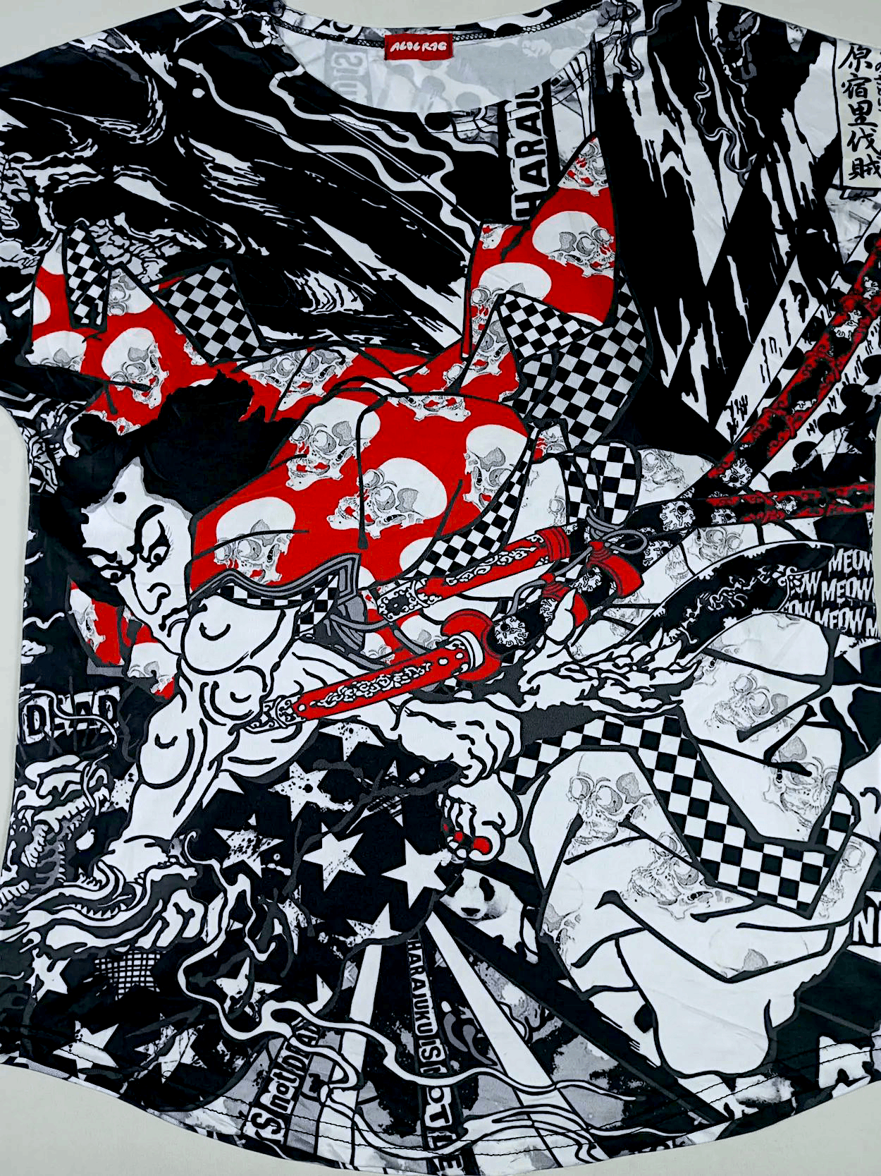 Japanese Brand VINTAGE ACDC RAG Samurai Harajuku Is Not Dead Full print ...