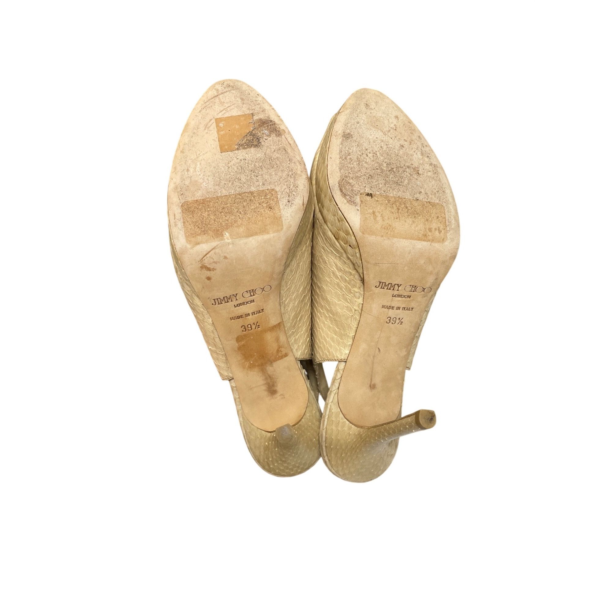 Jimmy Choo Jimmy Choo London womens beige snakeskin slingback leather 4 Size US 9.5 / IT 39.5 - 8 Thumbnail