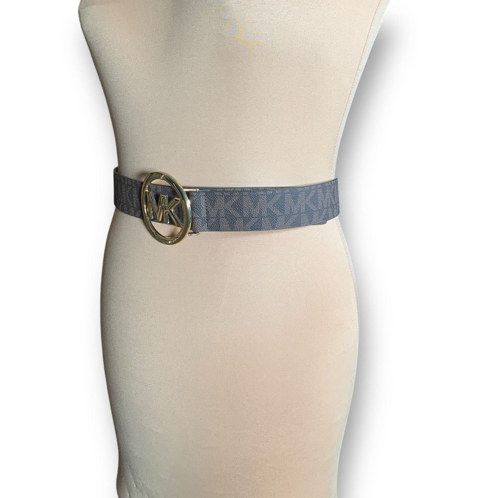 Michael Kors Michael Michael Kors Chocolate Logo Belt Statement MK Buckle Size ONE SIZE - 4 Thumbnail