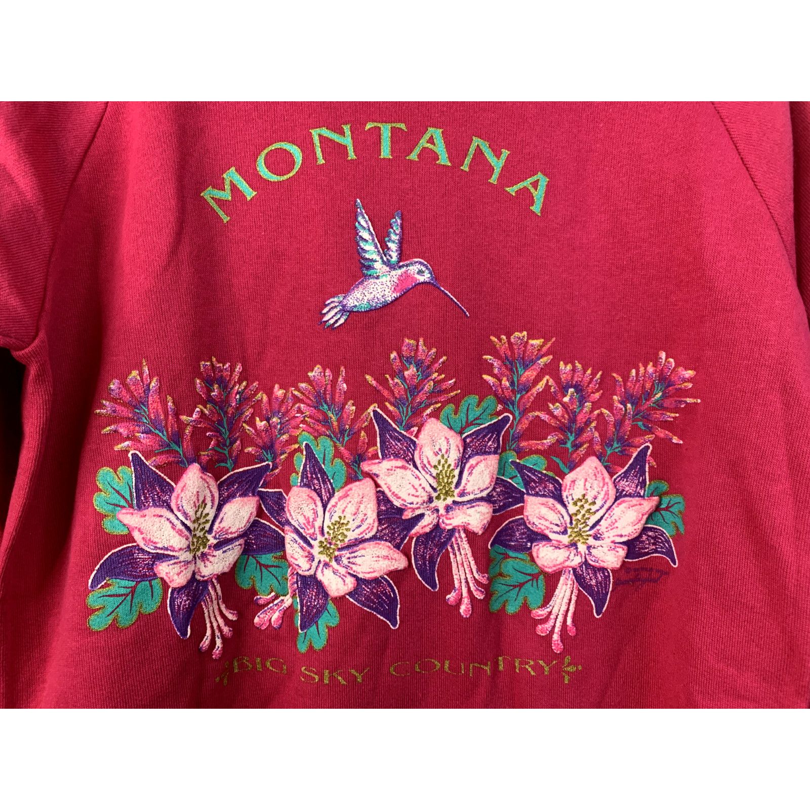 Jerzees Vintage Montana Sweatshirt Medium Pink Big Sky NWT 90s VTG M Size US M / EU 48-50 / 2 - 2 Thumbnail