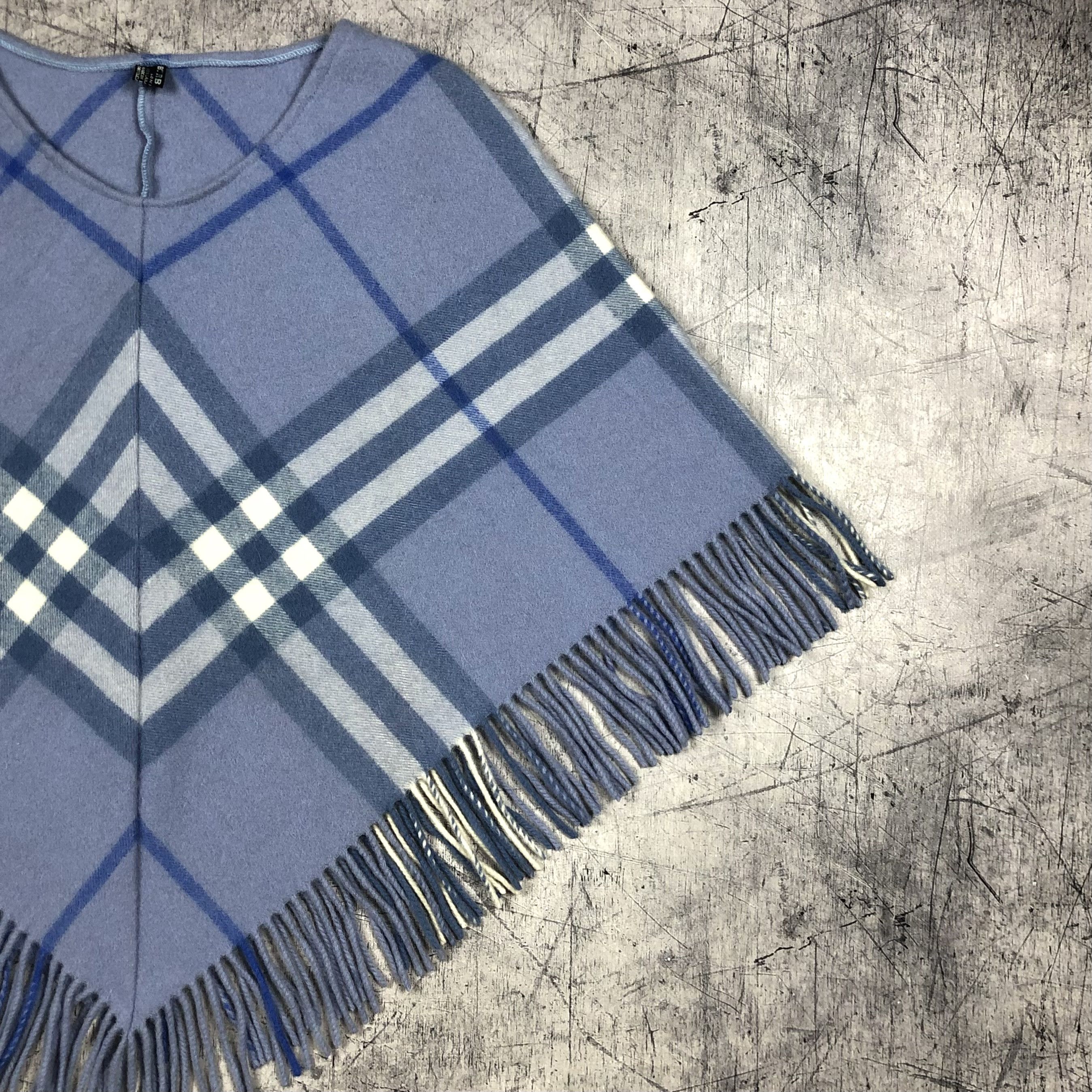 Burberry Vintage Burberry Fringed Wool Nova Check Poncho Cape Size ONE SIZE - 3 Thumbnail