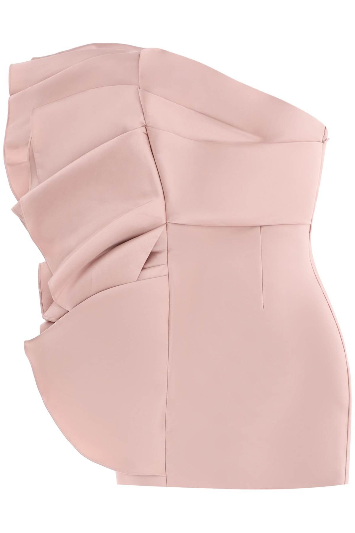 image of Solace London "rio Mini Dress With Draped Panel in Oyster, Women's (Size Medium)