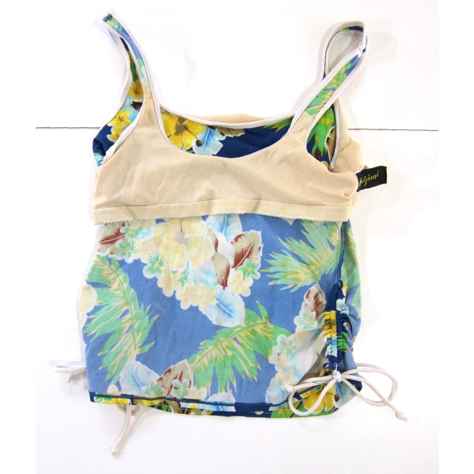Vintage VINTAGE Cazimi Tankini Top Women 10 Blue Floral Built In Bra High Neck Swim Team NY? Size L / US 10 / IT 46 - 5 Thumbnail