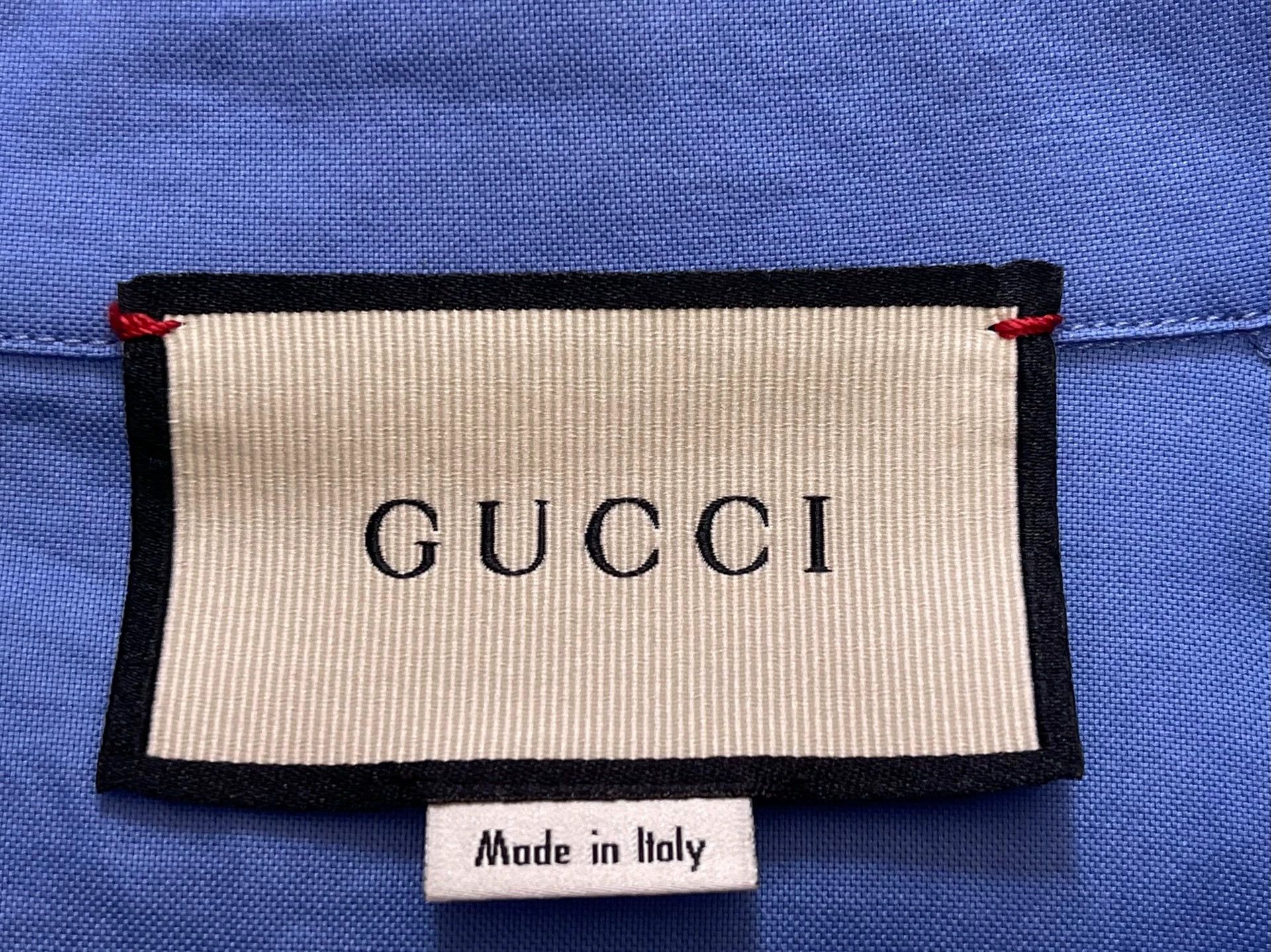 Gucci Gucci Runway Blue Regular Cotton Shirt Men's 50 Size US M / EU 48-50 / 2 - 4 Thumbnail