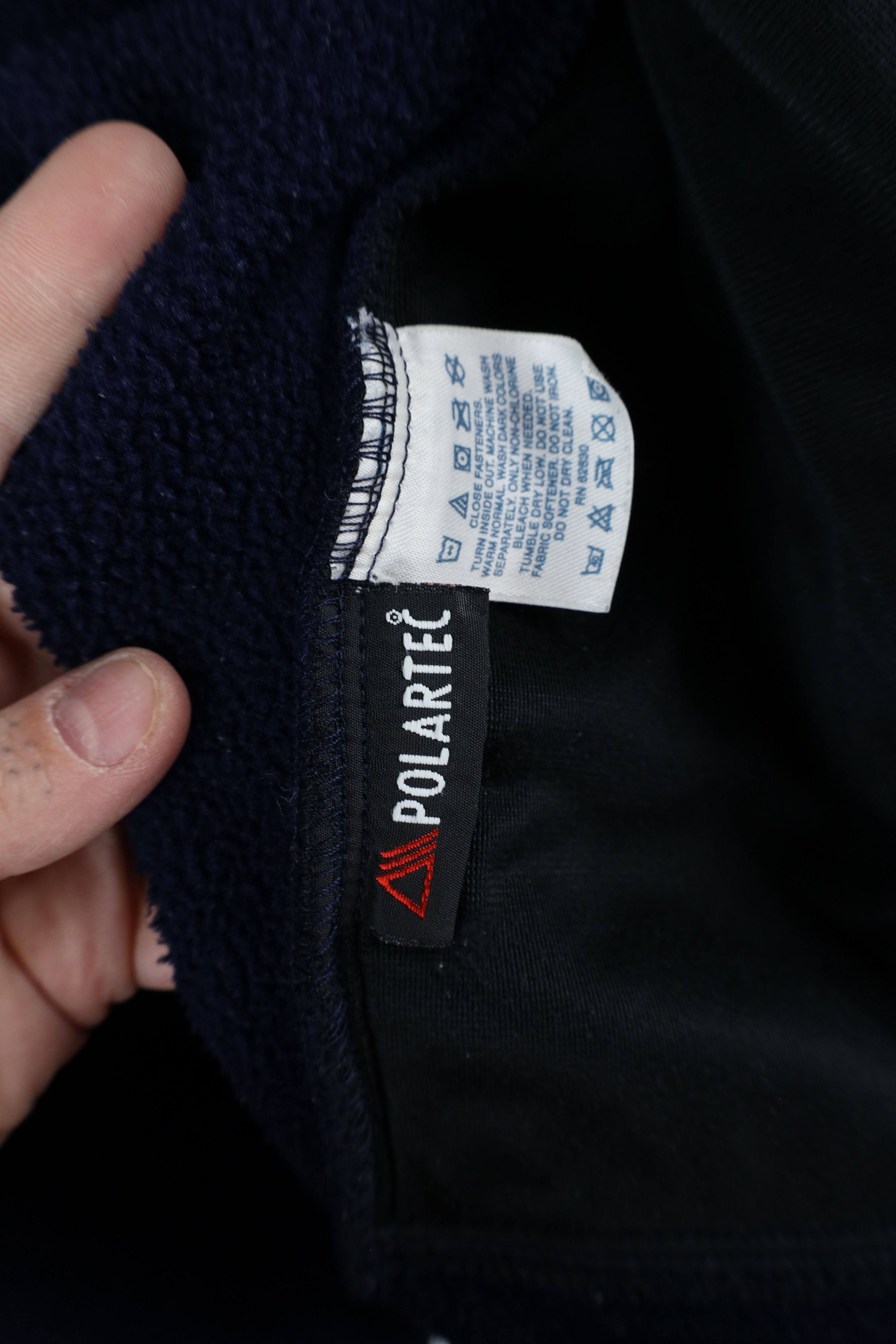 Lands' End × Vintage Vintage 90s Lands End Faded Full Zip Fleece Jacket Navy Blue Size US XXL / EU 58 / 5 - 9 Thumbnail