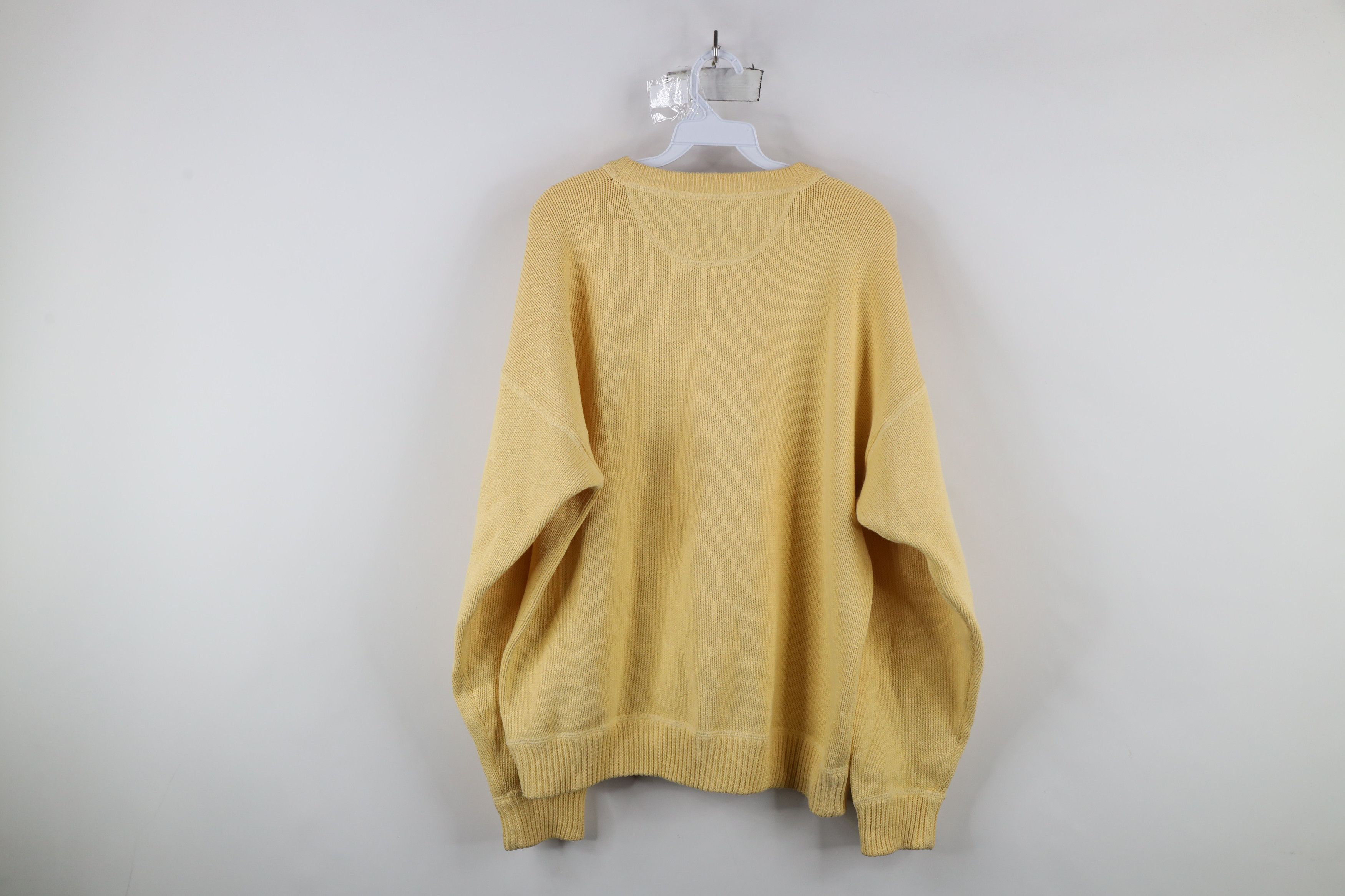 Vintage Vintage 90s Streetwear Blank Cotton Knit Sweater Yellow Size US L / EU 52-54 / 3 - 11 Thumbnail