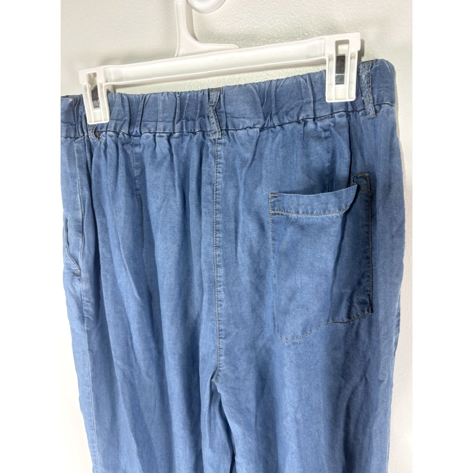 Hunter Hunter & Brown Womens Dress Pants XL Wide-Leg Pleated 28in Inseam Blue Lyocell Button Zip Pockets Size 40" / US 18 - 5 Thumbnail
