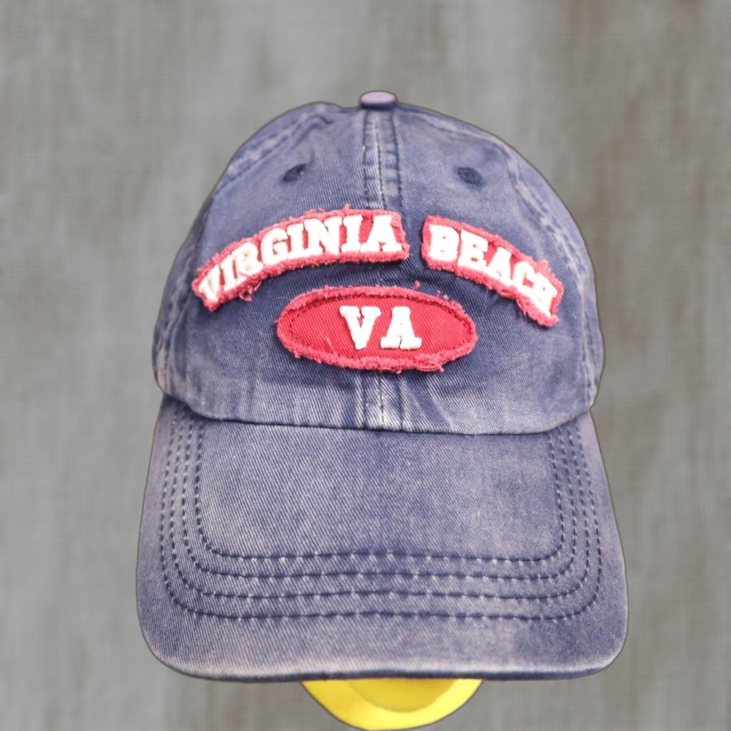 Denime Virginia Beach Blue Denim Strapback Baseball Cap Hat Adult Hat Strapback Blue Denim Virginia Beach Cap Men One Size Blue Hat Size ONE SIZE - 1 Thumbnail