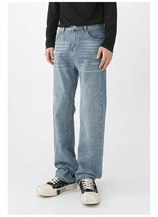 Japanese Brand Japanese light blue washed straight jeans loose Size US 32 / EU 48 - 5 Thumbnail