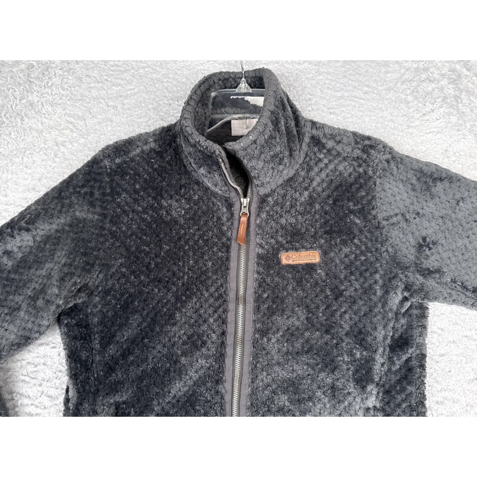 Vintage Columbia Jacket Womens M Gray High Pile Fleece Full Zip Fire Side II Sherpa Size M / US 6-8 / IT 42-44 - 4 Thumbnail