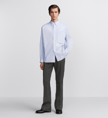 Dior o1w1db10625 Christian Dior Embroidery Shirt in Light Blue Size US L / EU 52-54 / 3 - 7 Thumbnail