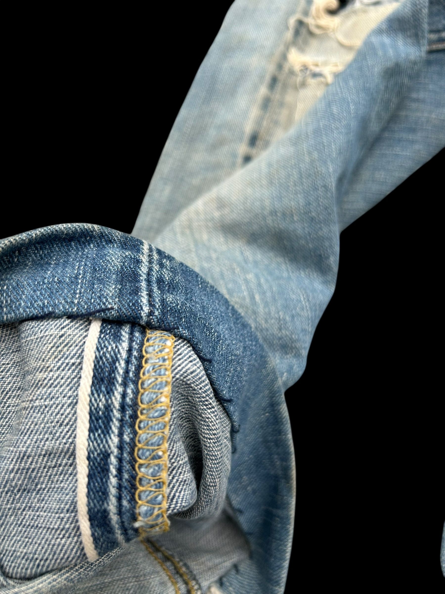 Kapital × Lee × Vintage Thrashed Vintage Lee Riders Selvedge Denim Jeans Size US 35 - 6 Thumbnail