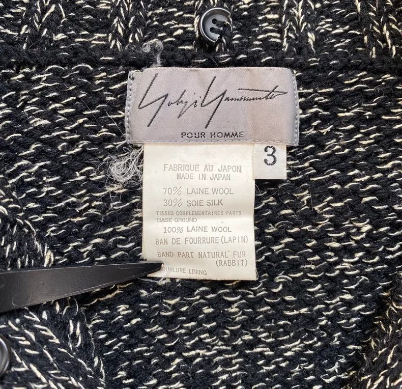 Yohji Yamamoto Yohji Yamamoto 2001AW Removable Fur Collar Zip Knit Jacket Size US L / EU 52-54 / 3 - 4 Thumbnail