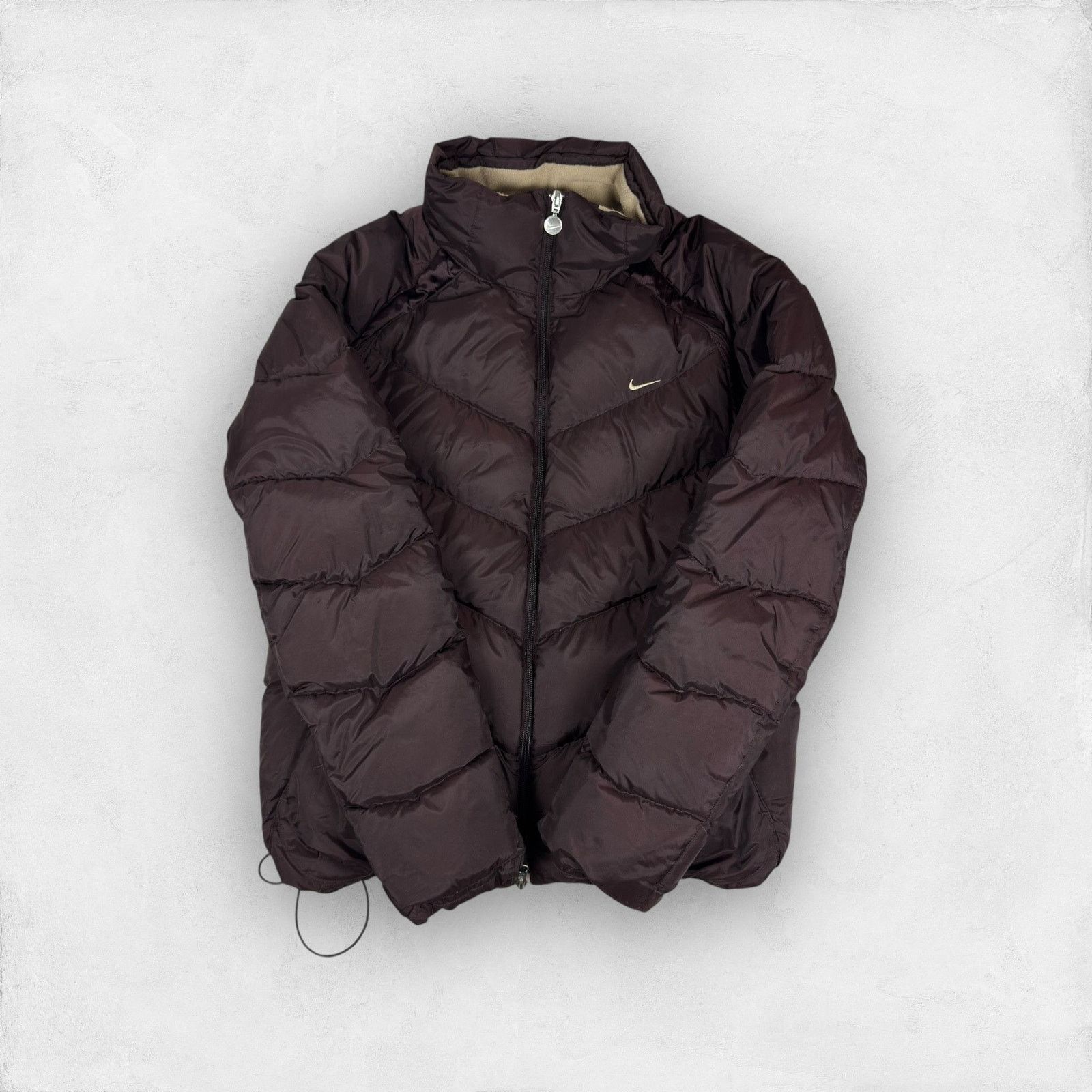 Nike × Vintage Nike Sportswear Women Brown Full Zip Puffer Jacket XL(16-18) Size XL / US 12-14 / IT 48-50 - 1 Thumbnail