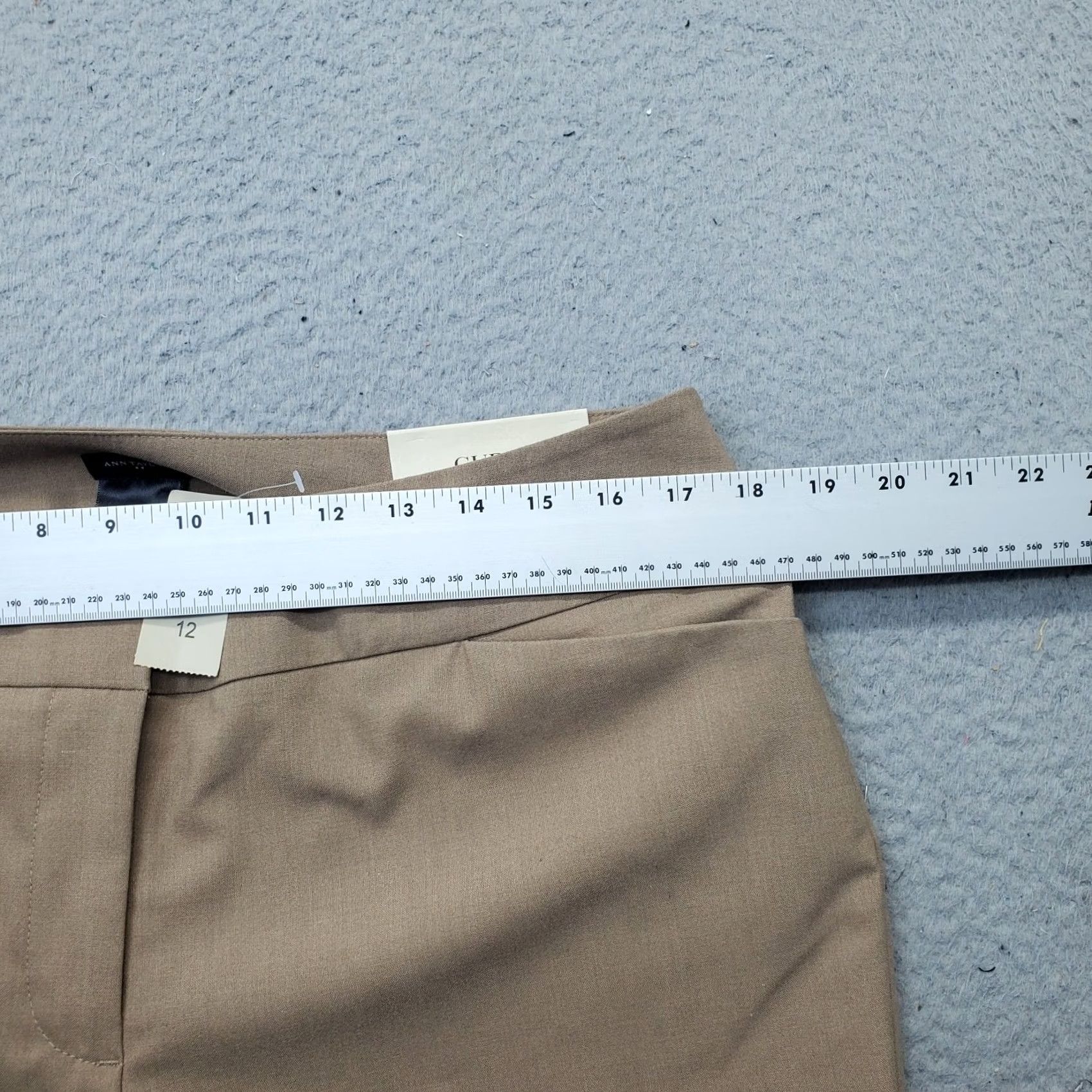 Ann Taylor Ann Taylor Women's Pants 12 Tan Bootcut Flat Front High Waist Stretch Formal Size 34" / US 12 / IT 48 - 6 Thumbnail