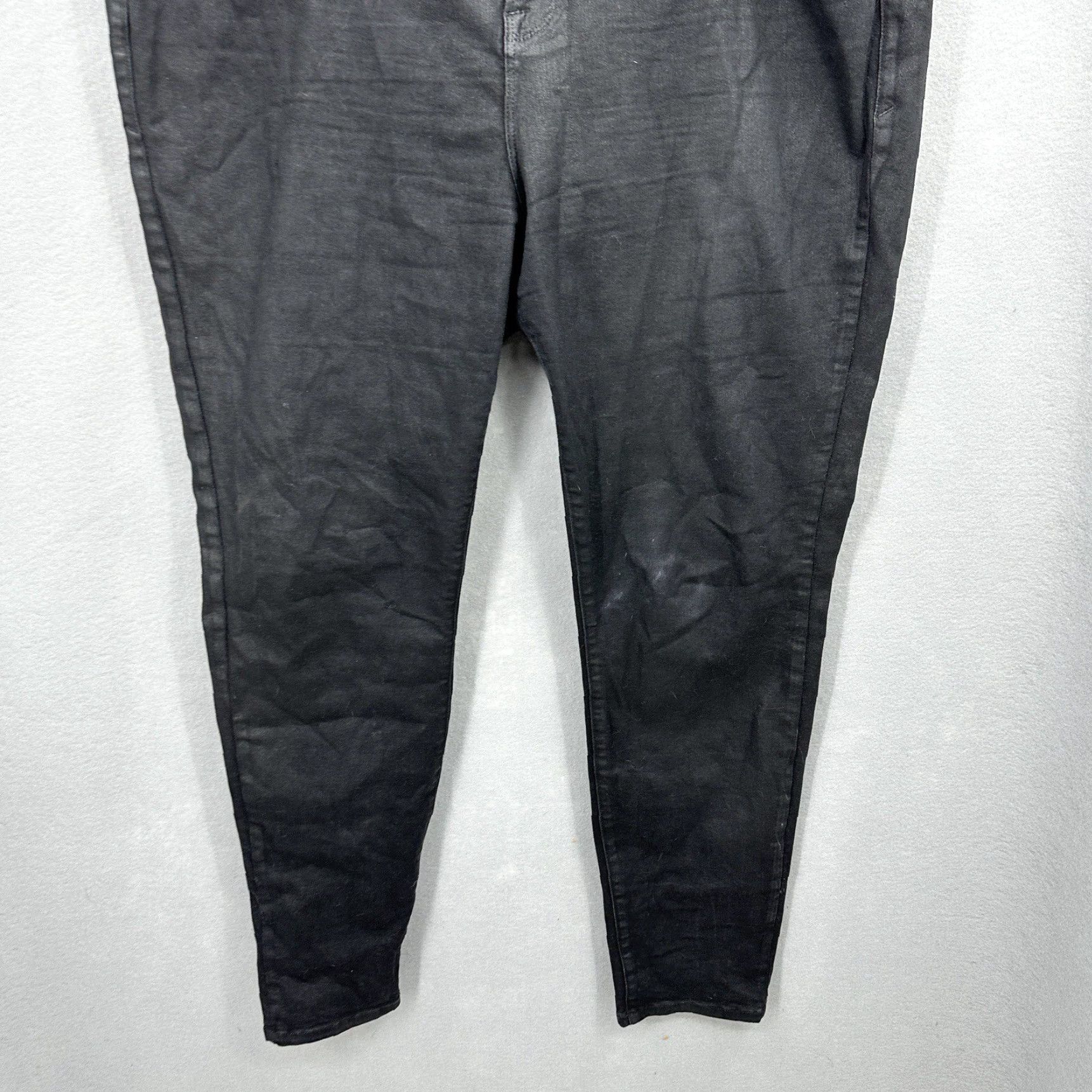 Good American VINTAGE Good Legs Jeans Women Plus 22 High Rise Black Coated Denim 5-Pocket Stretch Skinny Retro Good American Read Size 40" / US 18 - 5 Thumbnail