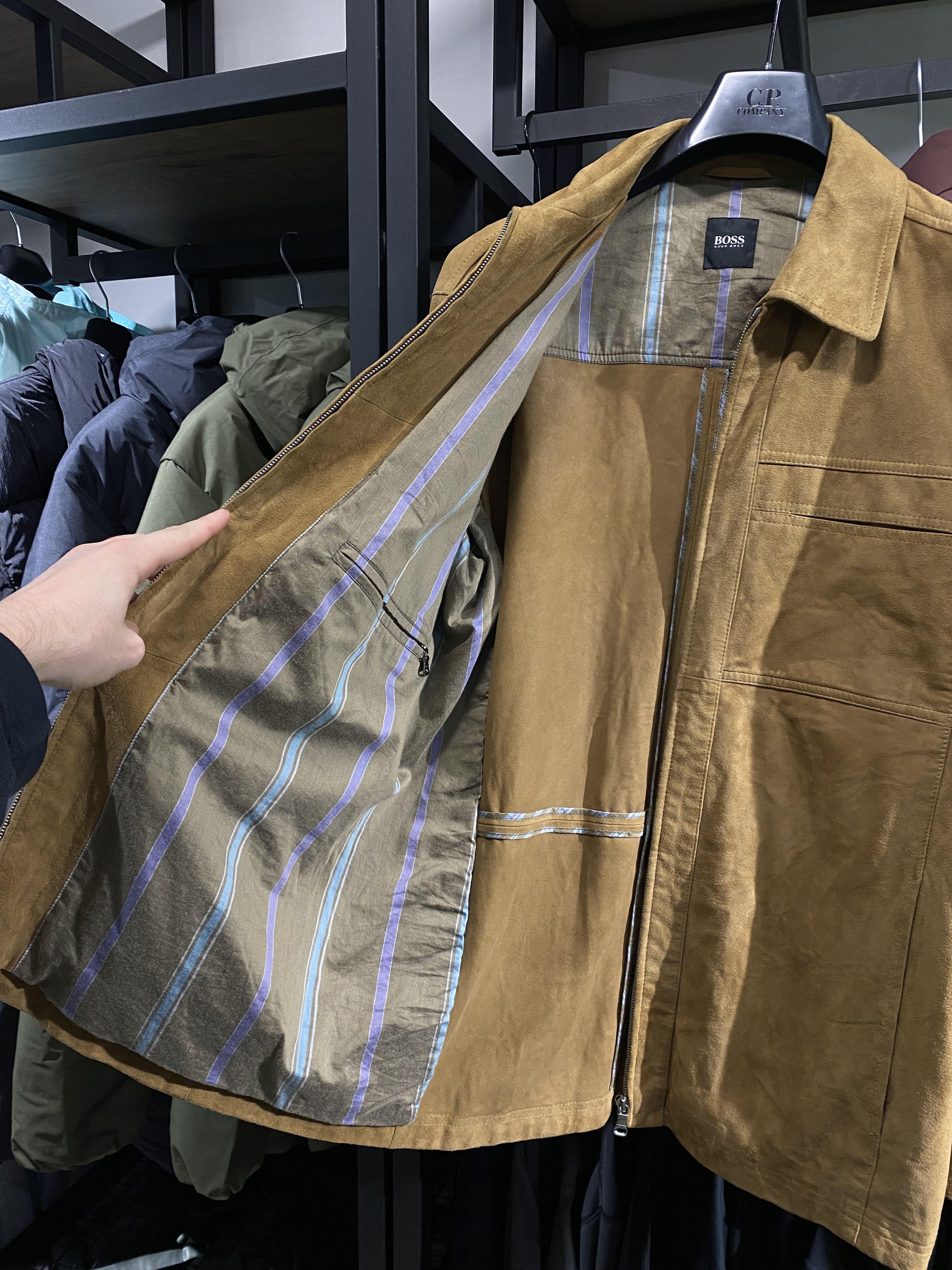 Hugo Boss Hugo Boss Vintage Goatskin Suede Craff Tan Leather Jacket Size US L / EU 52-54 / 3 - 6 Thumbnail