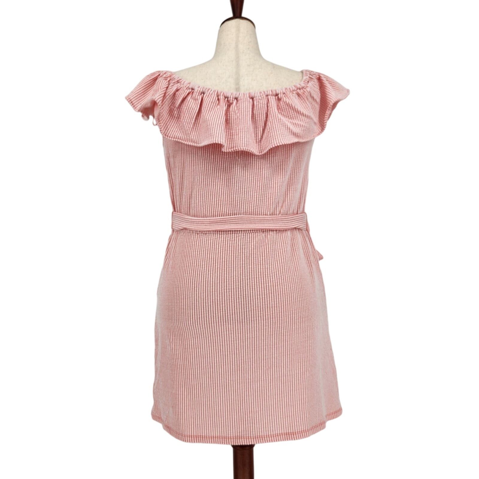 Michael Kors Michael Kors Women Pink Ruffle Off-the-Shoulder Dress Size L Size L / US 10 / IT 46 - 5 Thumbnail