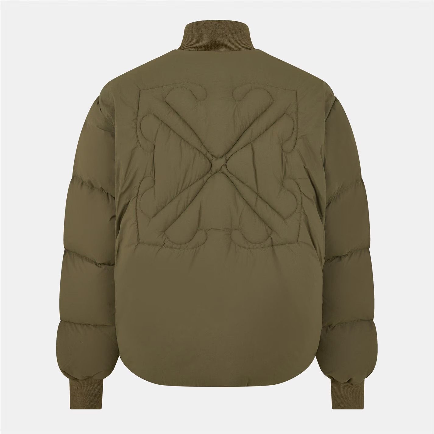 Off-White o1g2r1mq0326 Insulated Short Puffer Jacket in Olive Green Size US XS / EU 42 / 0 - 2 Thumbnail