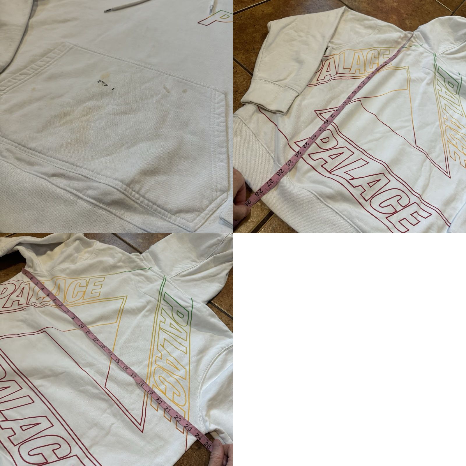 Palace Palace Hoodie Sweatshirt Tri Ferg White Rainbow 3D Large Mens Shirt Pullover 3D Ferg Rainbow White L City? Size US L / EU 52-54 / 3 - 8 Thumbnail