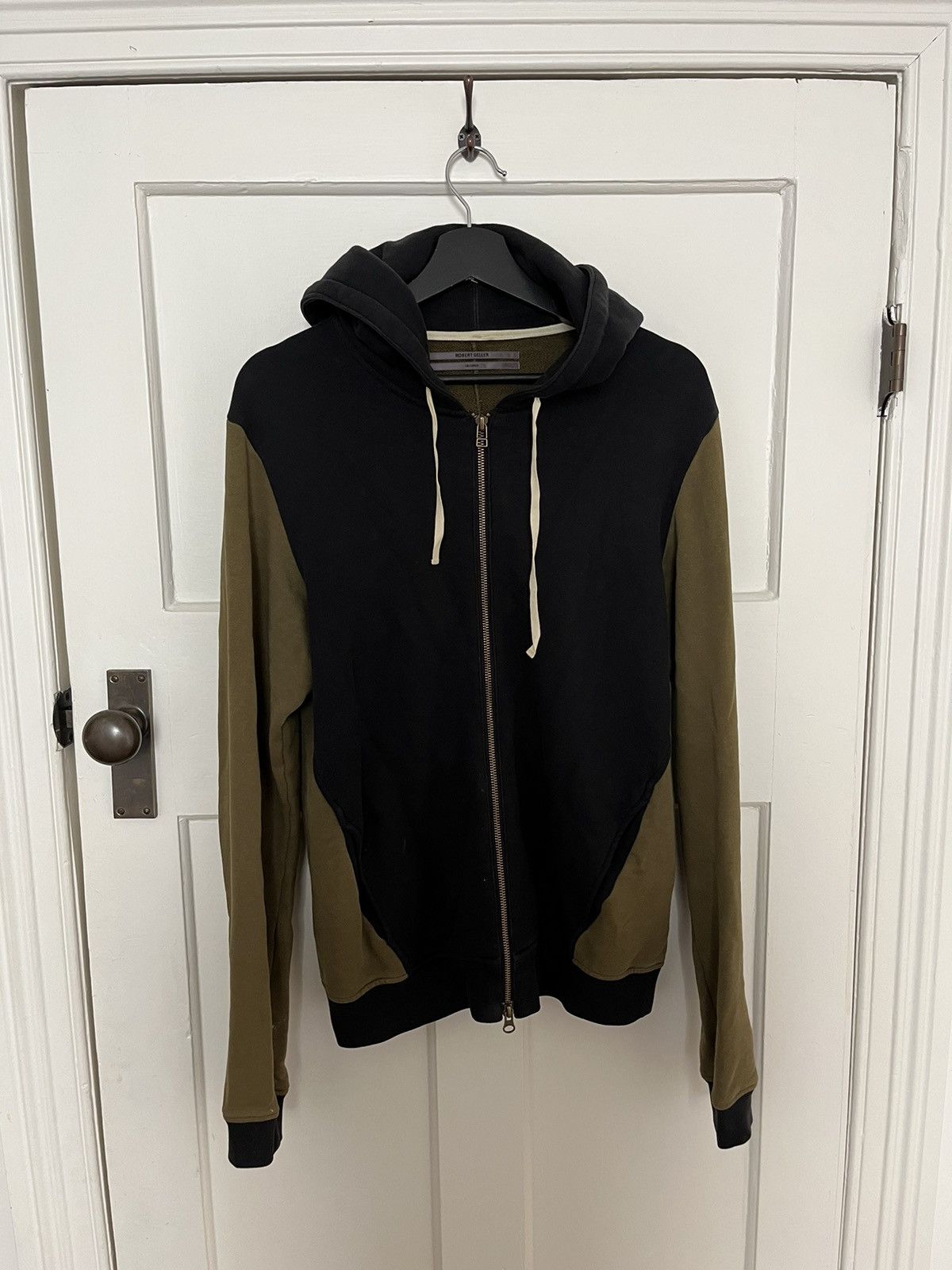 Robert Geller Seconds Combo Hoodie in Black/Olive Size US M / EU 48-50 / 2 - 1 Thumbnail