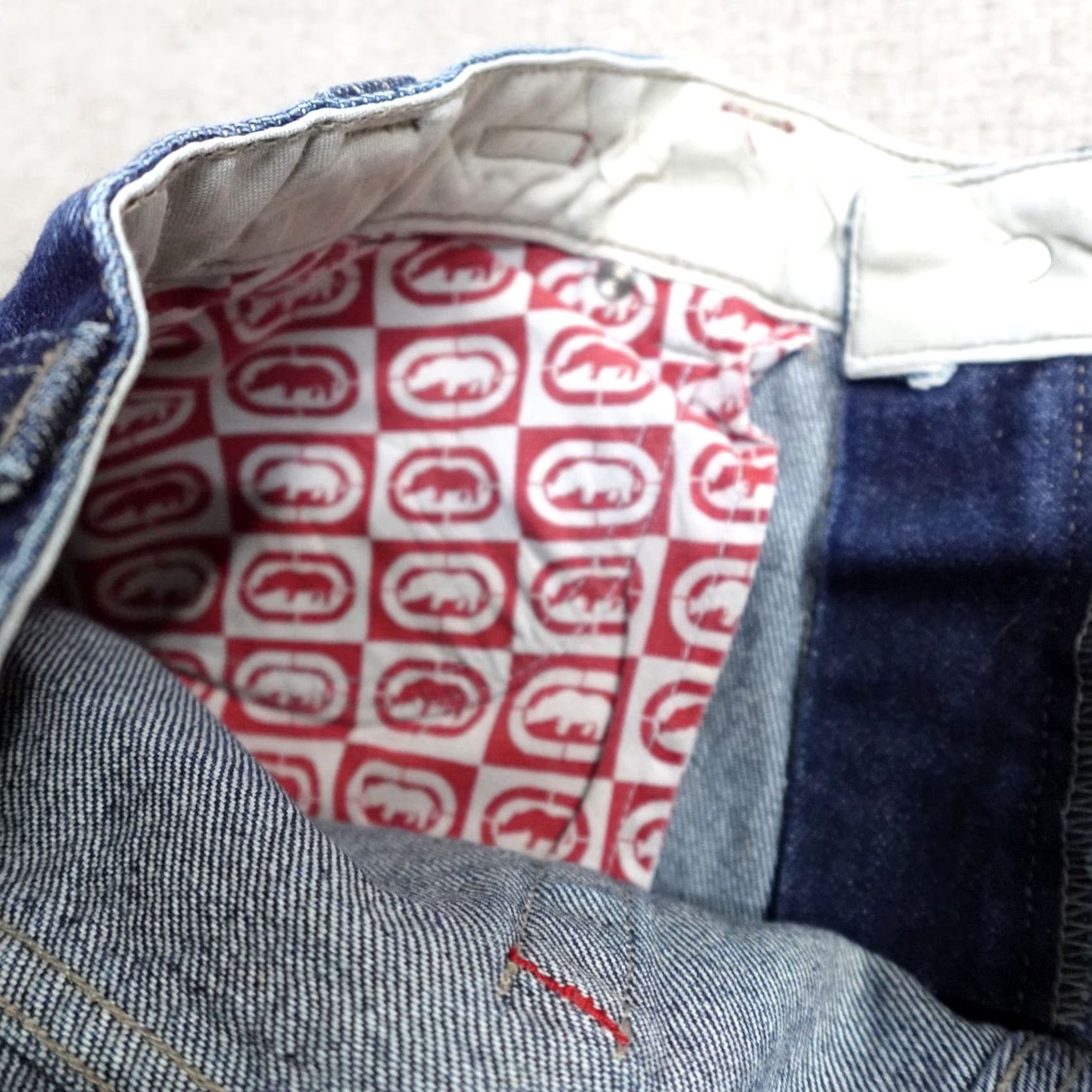 Ecko Unltd. VINTAGE Ecko Jeans 36 x 33 Blue Solid Embroidered 5 Pocket Mens Y2K Baggy 2000 Size US 36 / EU 52 - 7 Thumbnail