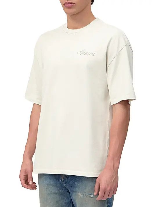Amiri os11x0326 Logo Stud Oversized T-Shirt in Ivory Size US S / EU 44-46 / 1 - 3 Thumbnail