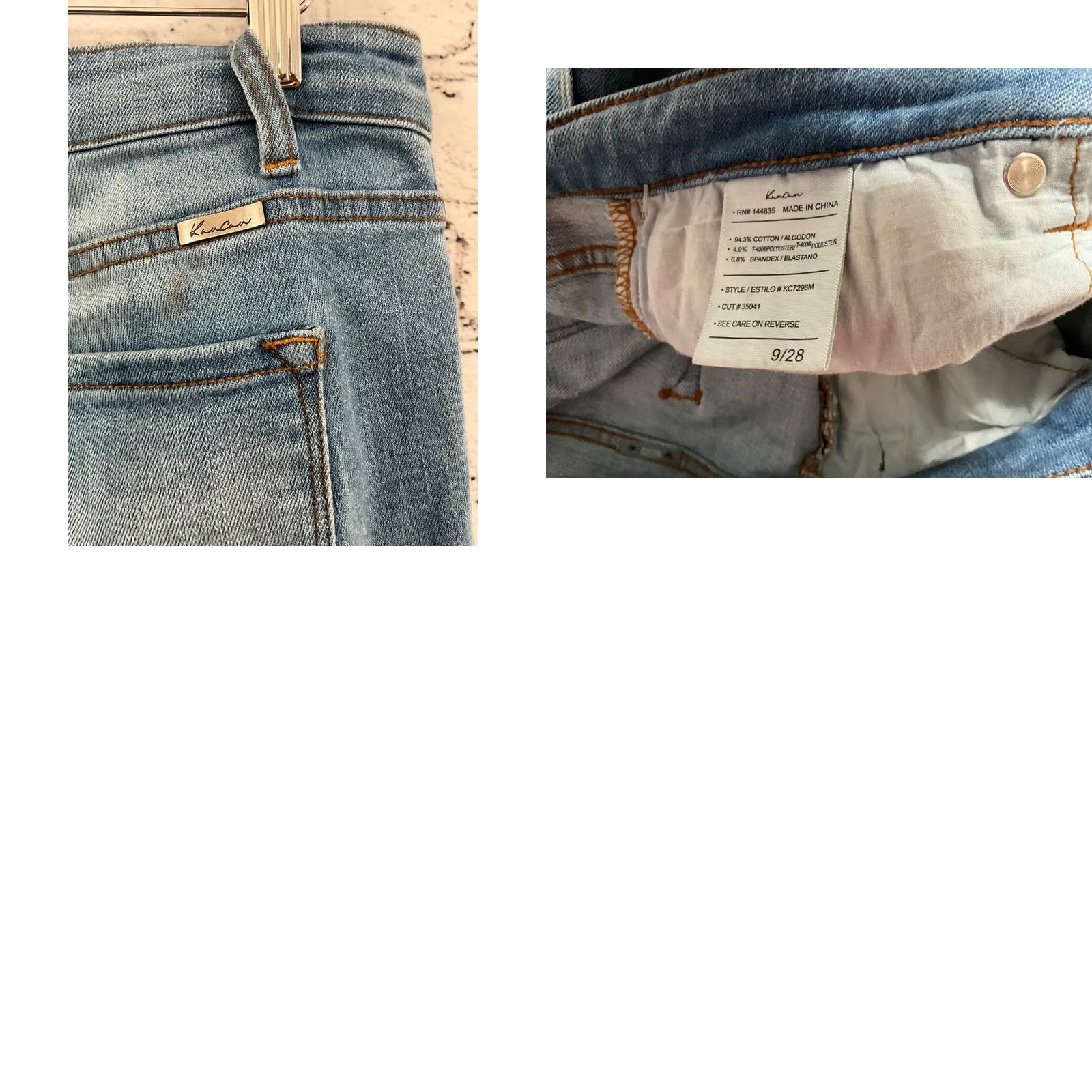 Vintage KANCAN Jeans Womens 28x28 Light Wash Denim 5-Pocket Skinny Mid Rise Blue Regular Size 28 Inseam 28) Size 28" / US 6 / IT 42 - 8 Thumbnail