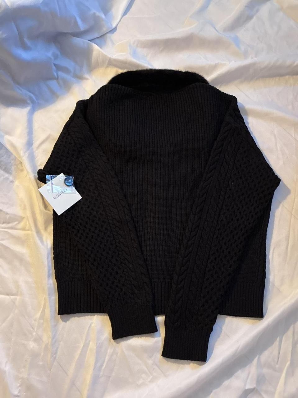 Ellen Tracy Ellen Tracy Cable-Knit Cardigan with Faux Fur Collar Size S / US 4 / IT 40 - 6 Thumbnail
