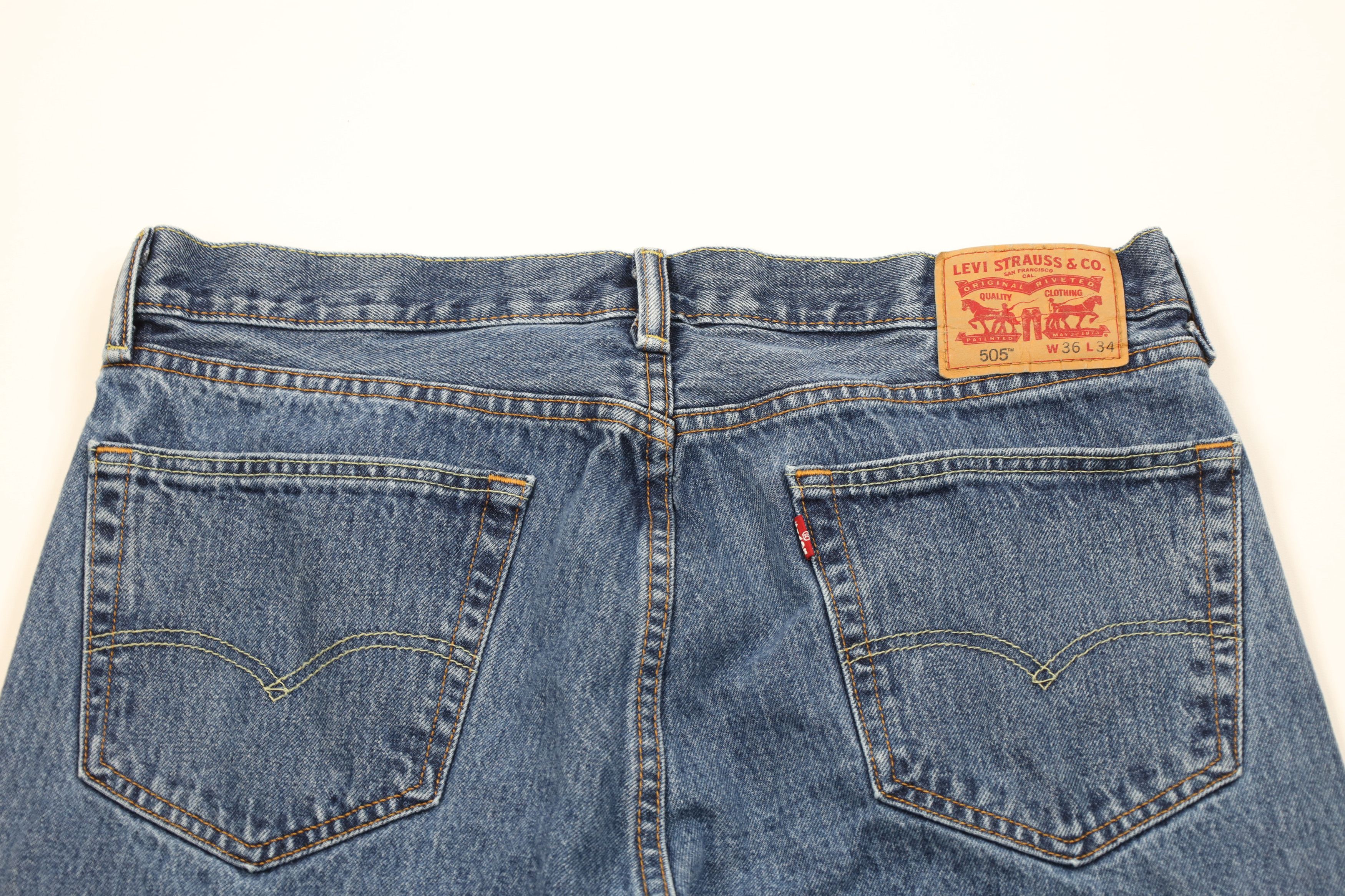 Levi's Vintage Y2K Levis 505 Regular Straight Leg Denim Jeans Blue Size US 36 / EU 52 - 10 Thumbnail