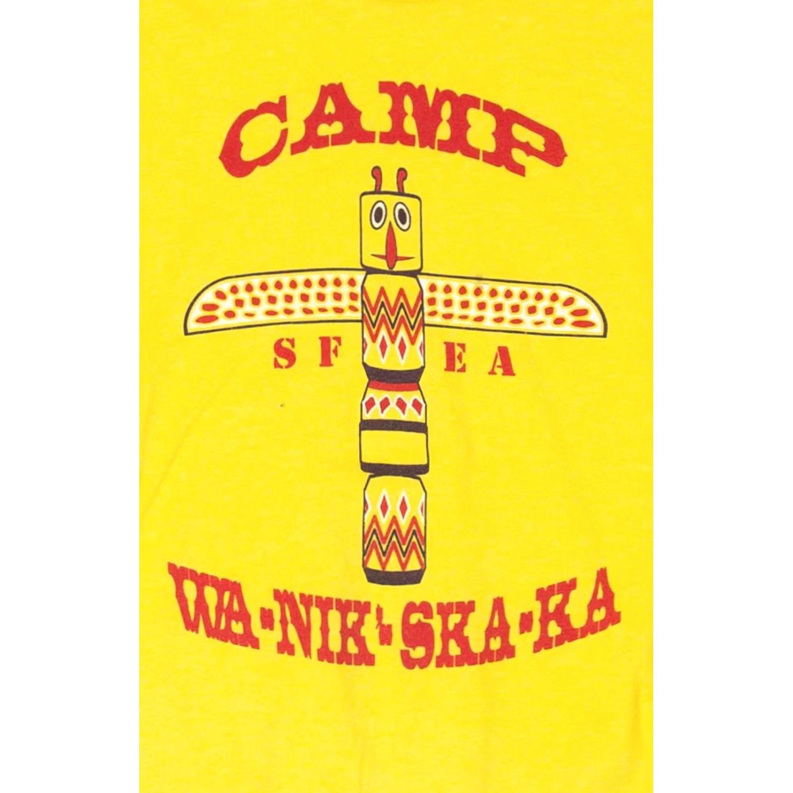 Fruit Of The Loom VINTAGE Camp Wanikskaka T-Shirt 1990s Unisex Adults Yellow Large Cotton / Polyester Fruit of the Loom T-Shirt Short Sleeve Mens Womens Boys Girls Size US L / EU 52-54 / 3 - 2 Thumbnail