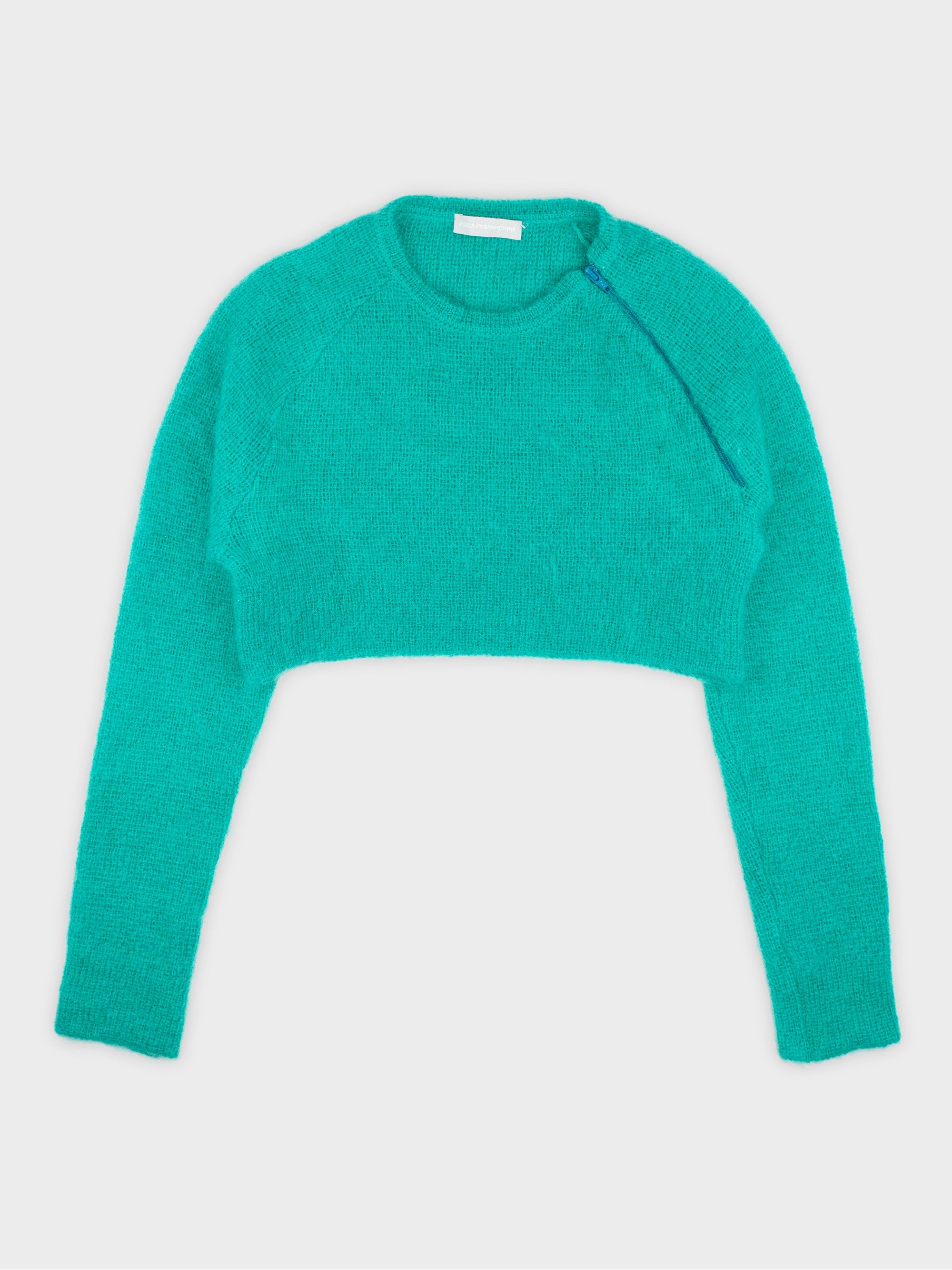 Gosha Rubchinskiy S/S 2013 - cropped mohair shoulder zip sweater Size US M / EU 48-50 / 2 - 1 Thumbnail