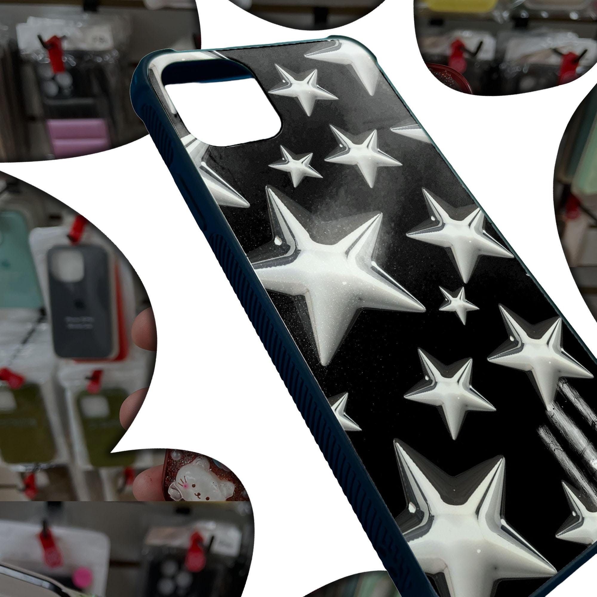 Other Silver Chrome Star Collage Phone Case iPhone 14 13 12 11 X X Size ONE SIZE - 4 Thumbnail