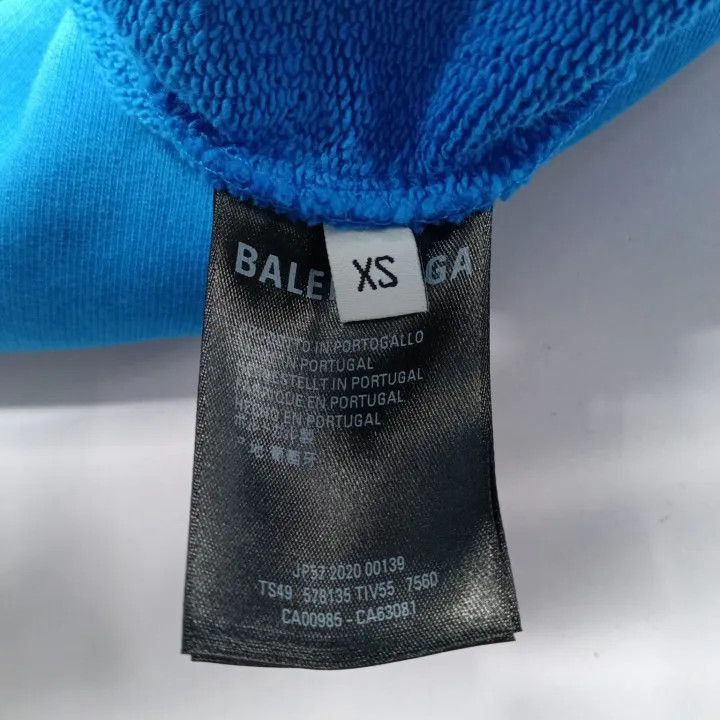 Balenciaga Balenciaga Logo Long Sleeve Hoodie Blue 0079-2507 Size US XS / EU 42 / 0 - 3 Thumbnail