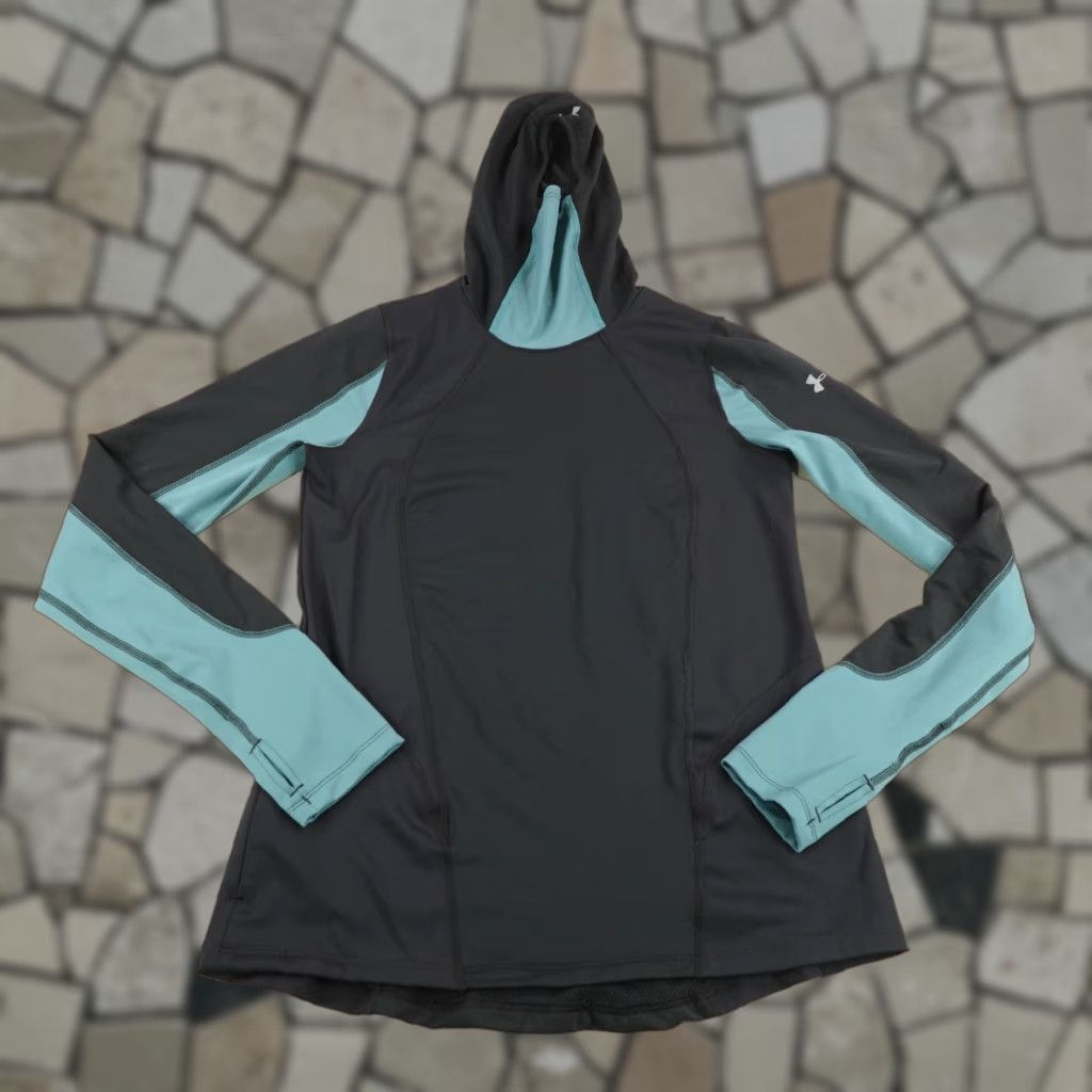 Under Armour Under Armour Hoodie Womens M Black Blue Coldgear Run Fitted Gator Neck Size M / US 6-8 / IT 42-44 - 1 Thumbnail