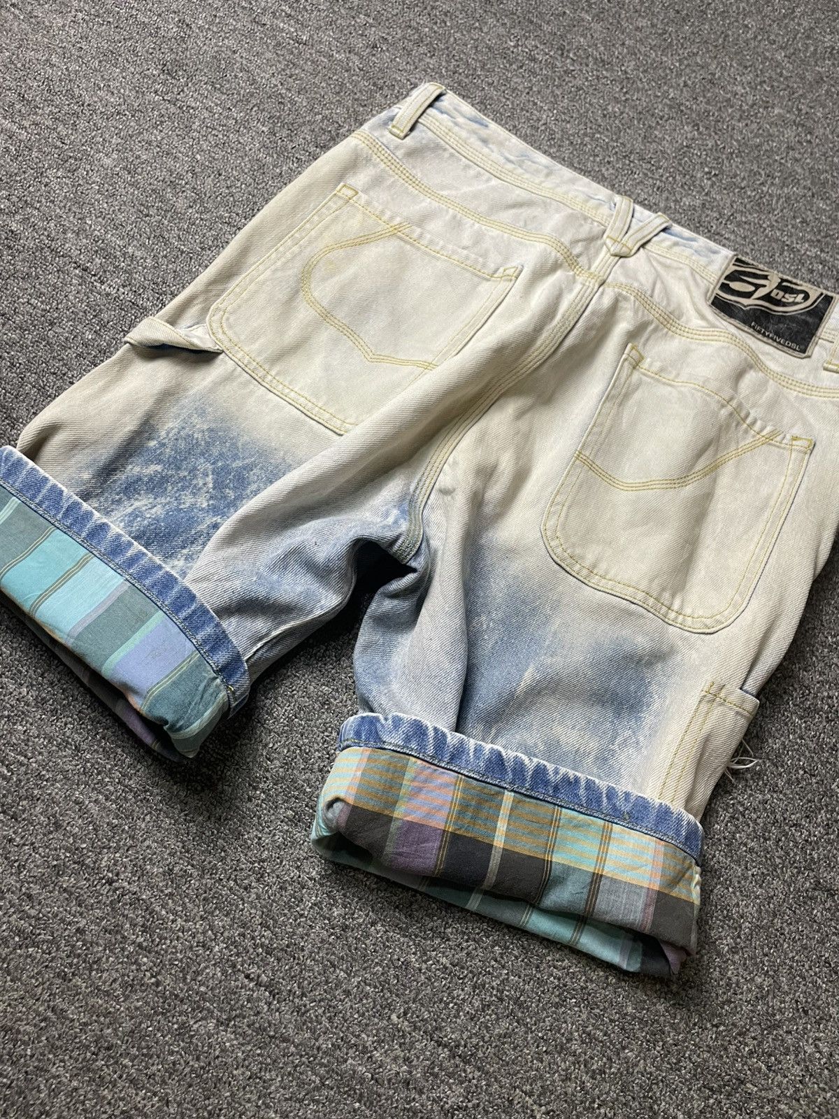 Japanese Brand × Vintage FIFTYFIVEDSL Blue Acid Wash Short Jeans (104) Size US 31 - 14 Thumbnail
