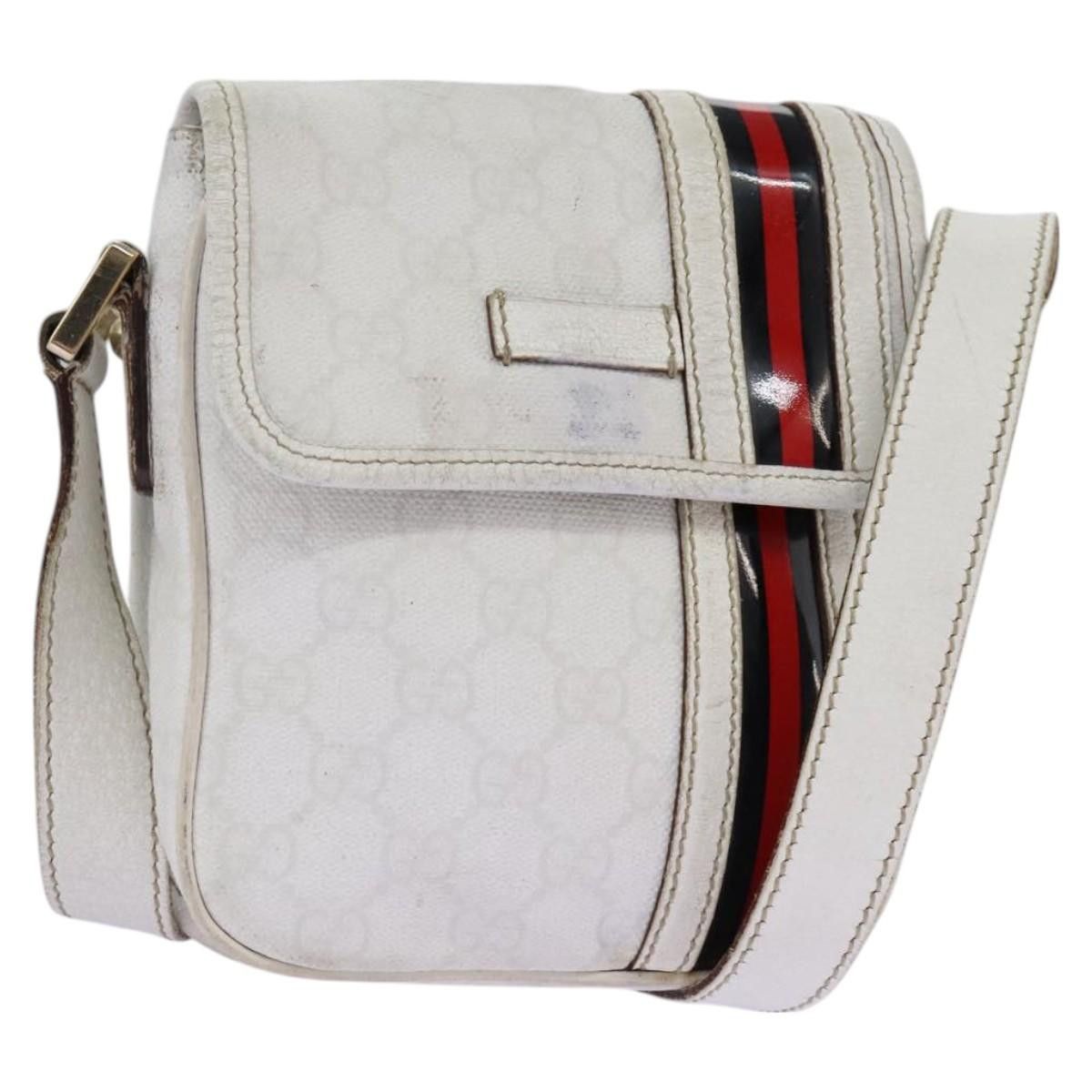 Gucci GUCCI GG Supreme Sherry Line Shoulder Bag Pvc White Gold Size ONE SIZE - 1 Thumbnail