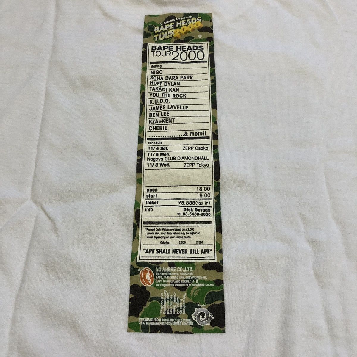 Bape Bape Heads Tour 2000 Tee Size US S / EU 44-46 / 1 - 4 Thumbnail