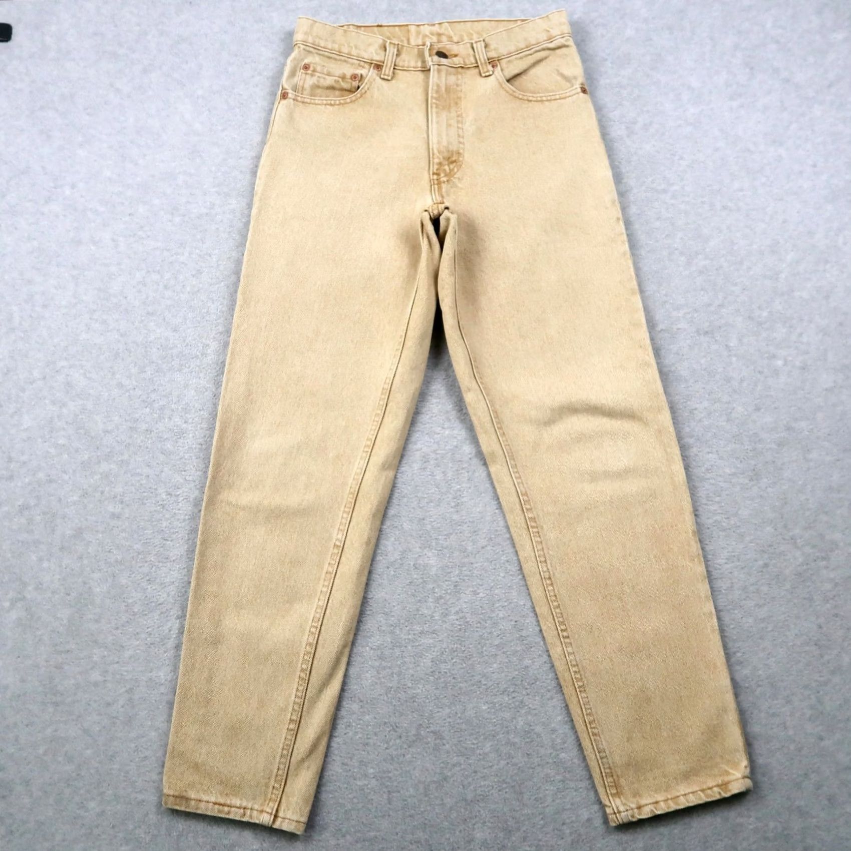 Levi's VINTAGE Levi's 550 Jeans Men's 29x30 Tan Denim Relaxed Fit USA Made 90s 5-Pocket Style Mens Size US 29 - 2 Thumbnail