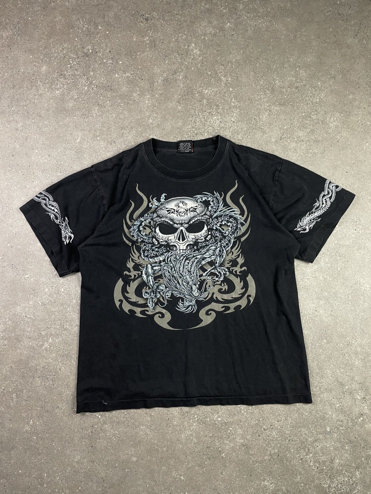 Affliction × Vintage Vintage Crazy Y2K Skulls Affliction Rock Eagle T Shirt Size US L / EU 52-54 / 3 - 1 Thumbnail