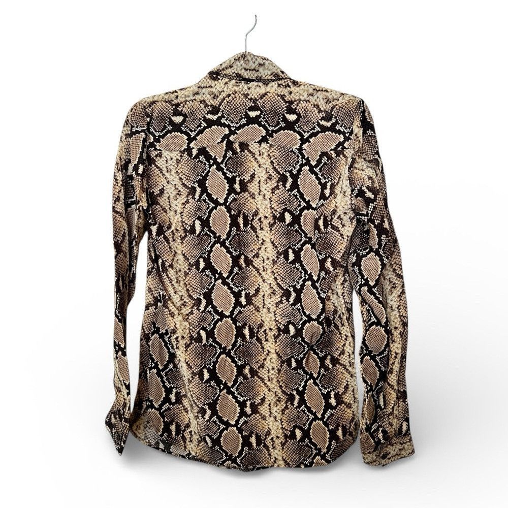 The Kooples The Kooples 100% Silk Snakeskin Print Button Front Shirt Size XS / US 0-2 / IT 36-38 - 5 Thumbnail