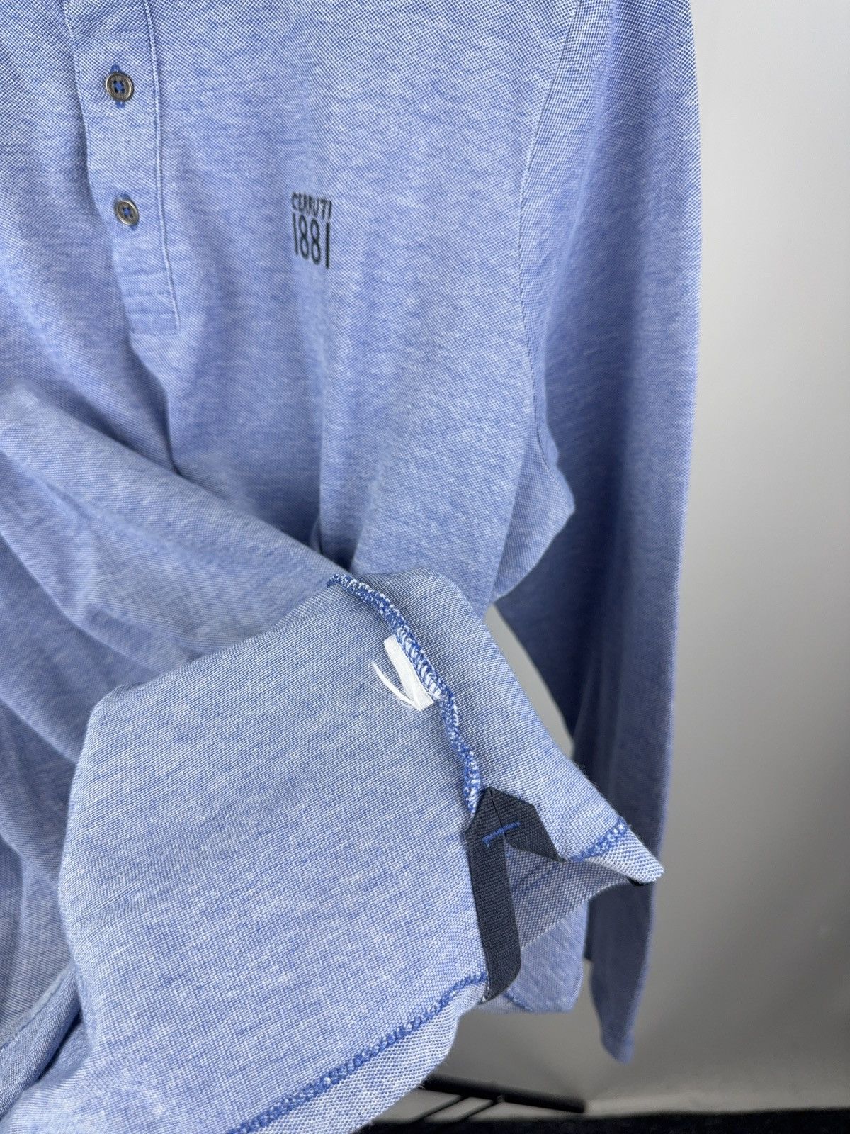 Cerruti 1881 × Designer Cerruti 1881 Blue Long Sleeve Polo Shirt – Size L-XL Size US L / EU 52-54 / 3 - 4 Thumbnail