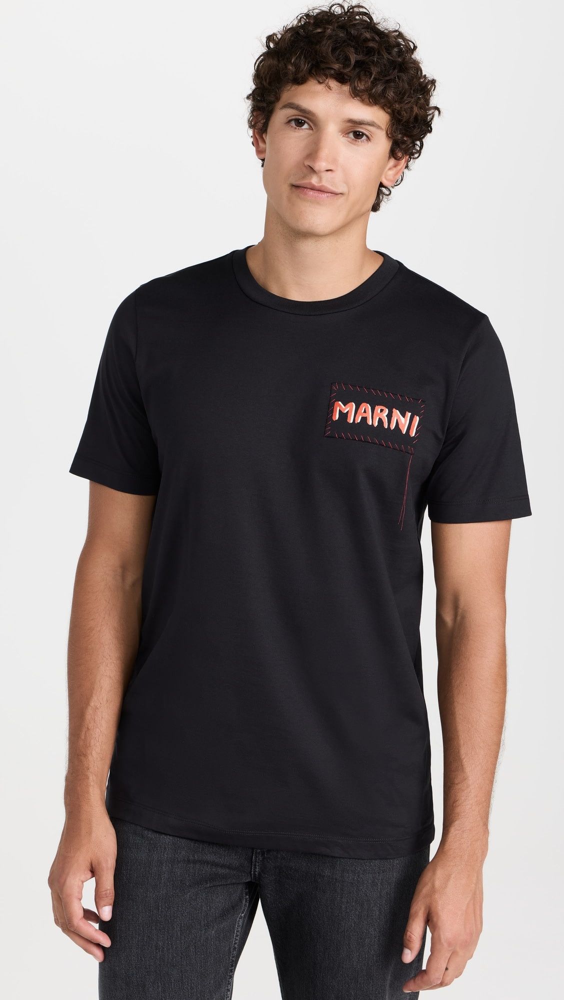 Marni o1s22i1n0924 Patch Logo Short Sleeve T-Shirt in Black Size US S / EU 44-46 / 1 - 6 Thumbnail
