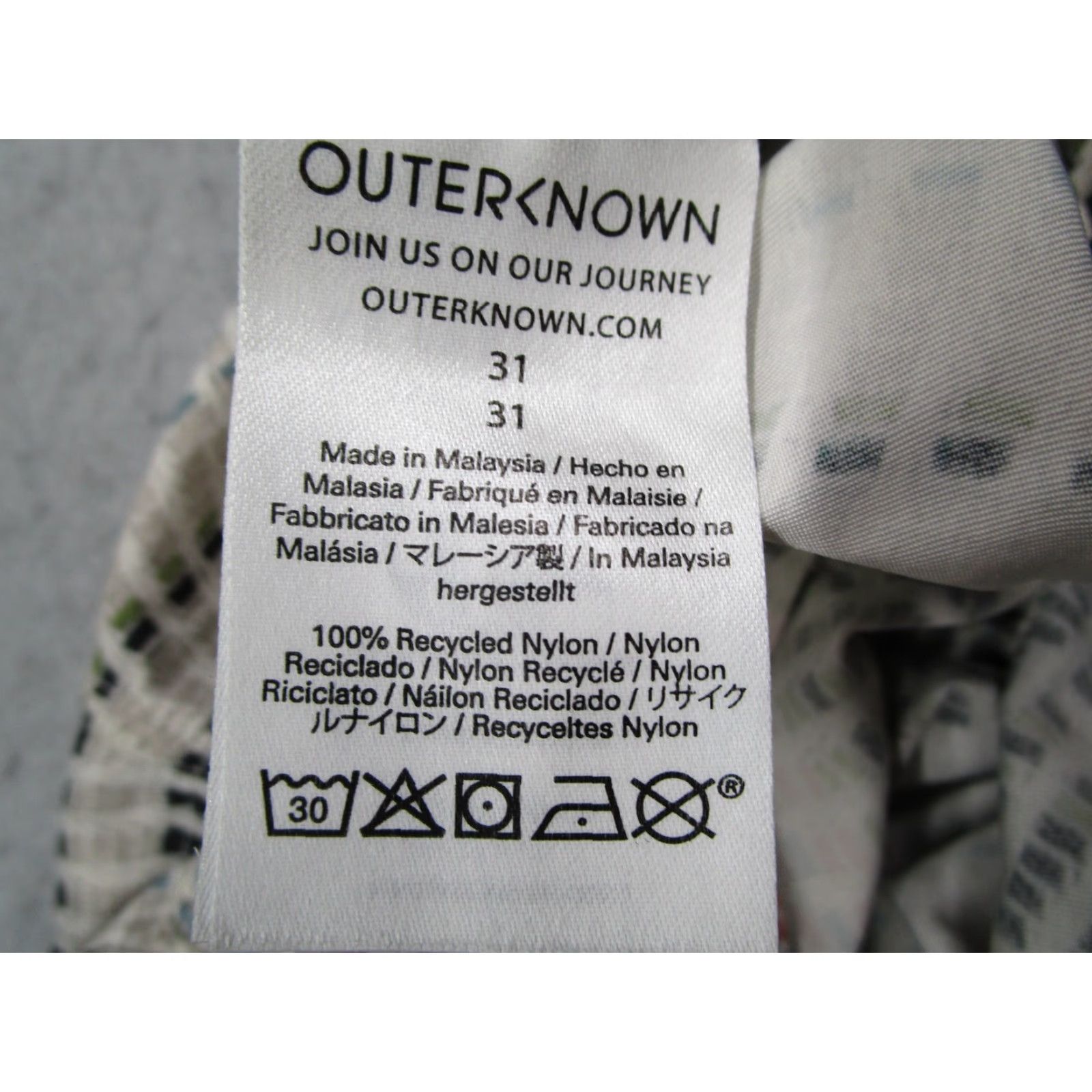 Outerknown Outerknown Shorts Mens 31 Beige Abstract 7" Trunks Beach Surf Zip Fly Board Shorts Size US 31 - 3 Thumbnail
